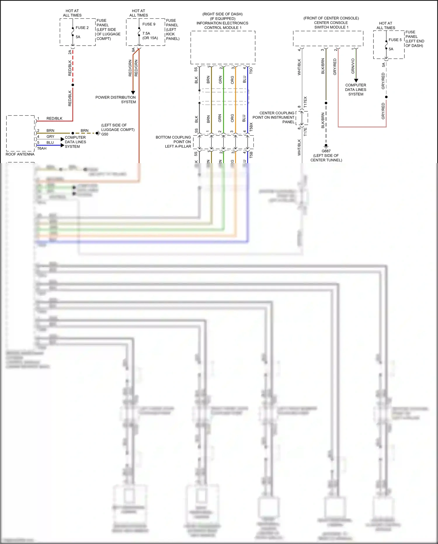 Audi A6 C8 (2018-2023) (left kick panel) wiring diagram  (20 of 95)
