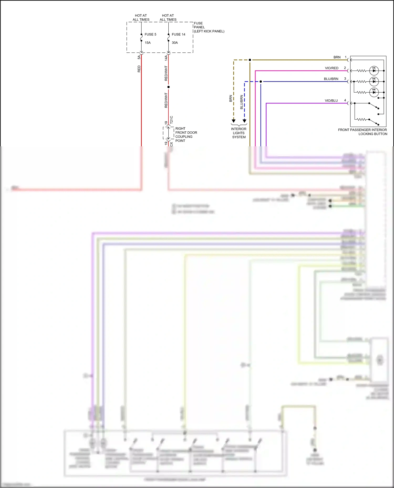 Audi A6 C8 (2018-2023) (left kick panel) wiring diagram  (54 of 95)