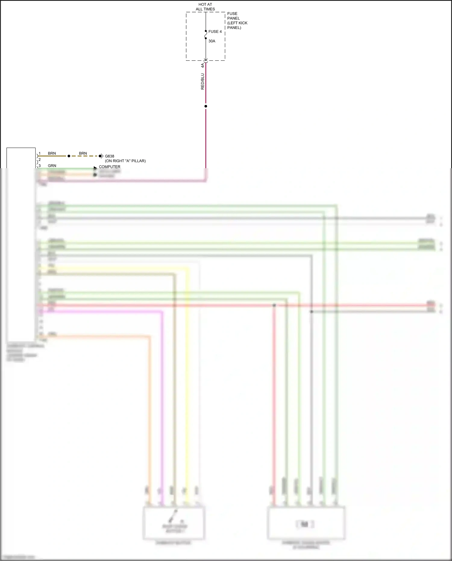 Audi A6 C8 (2018-2023) (left kick panel) wiring diagram  (25 of 95)