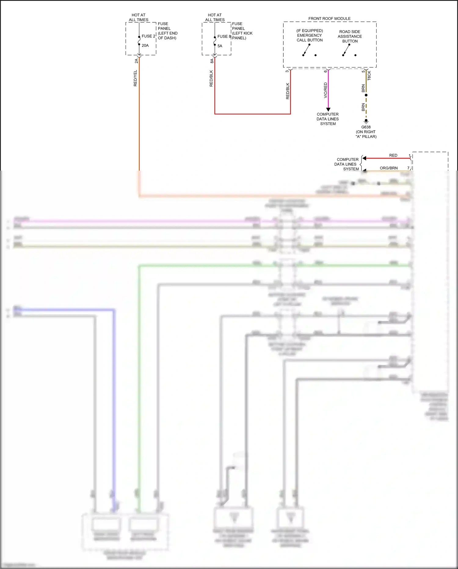 Audi A6 C8 (2018-2023) (left kick panel) wiring diagram  (21 of 95)