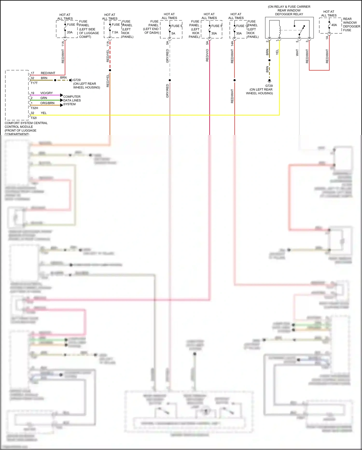 Audi A6 C8 (2018-2023) (left kick panel) wiring diagram  (26 of 95)