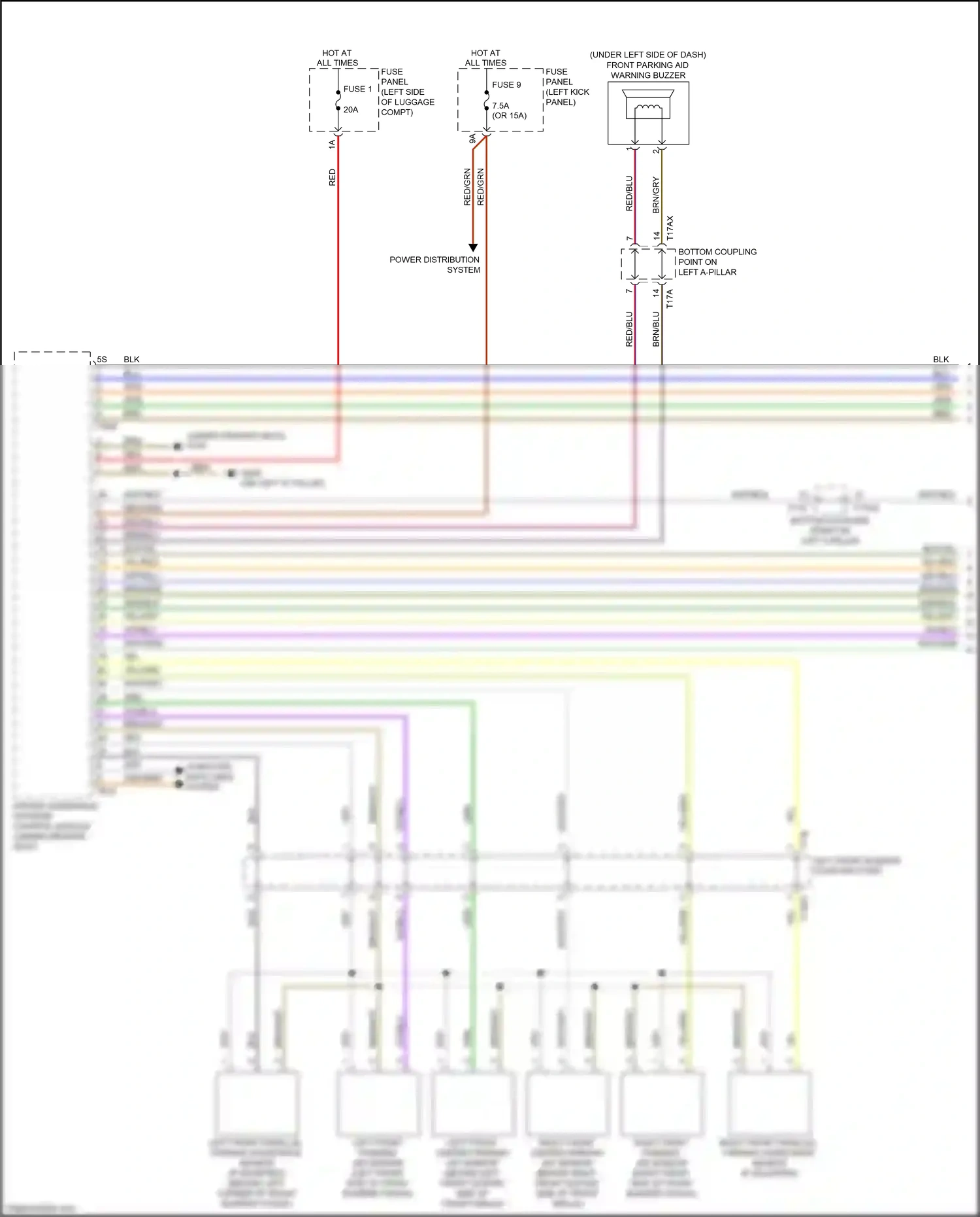 Audi A6 C8 (2018-2023) (left kick panel) wiring diagram  (18 of 95)