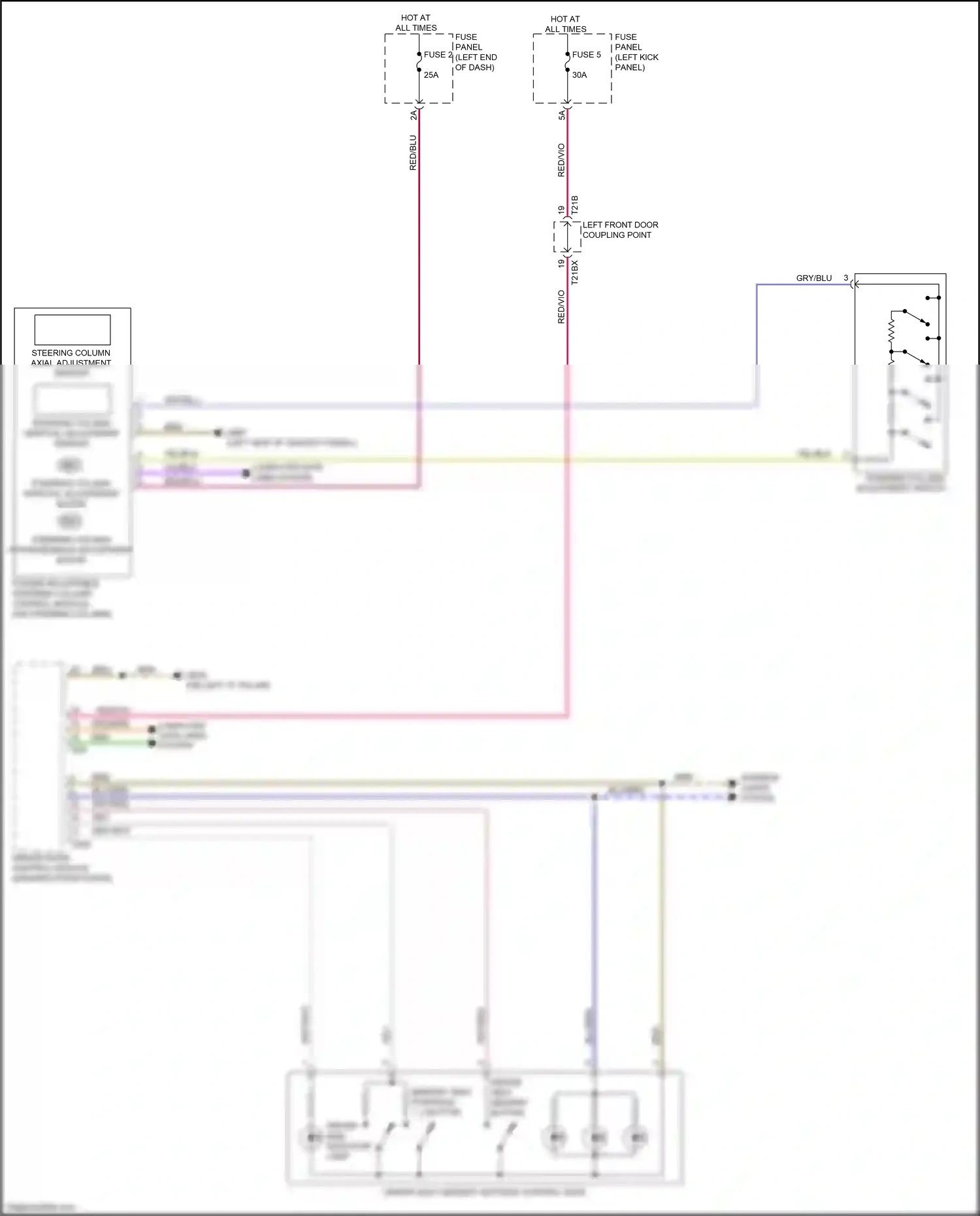 Audi A6 C8 (2018-2023) (left kick panel) wiring diagram  (89 of 95)