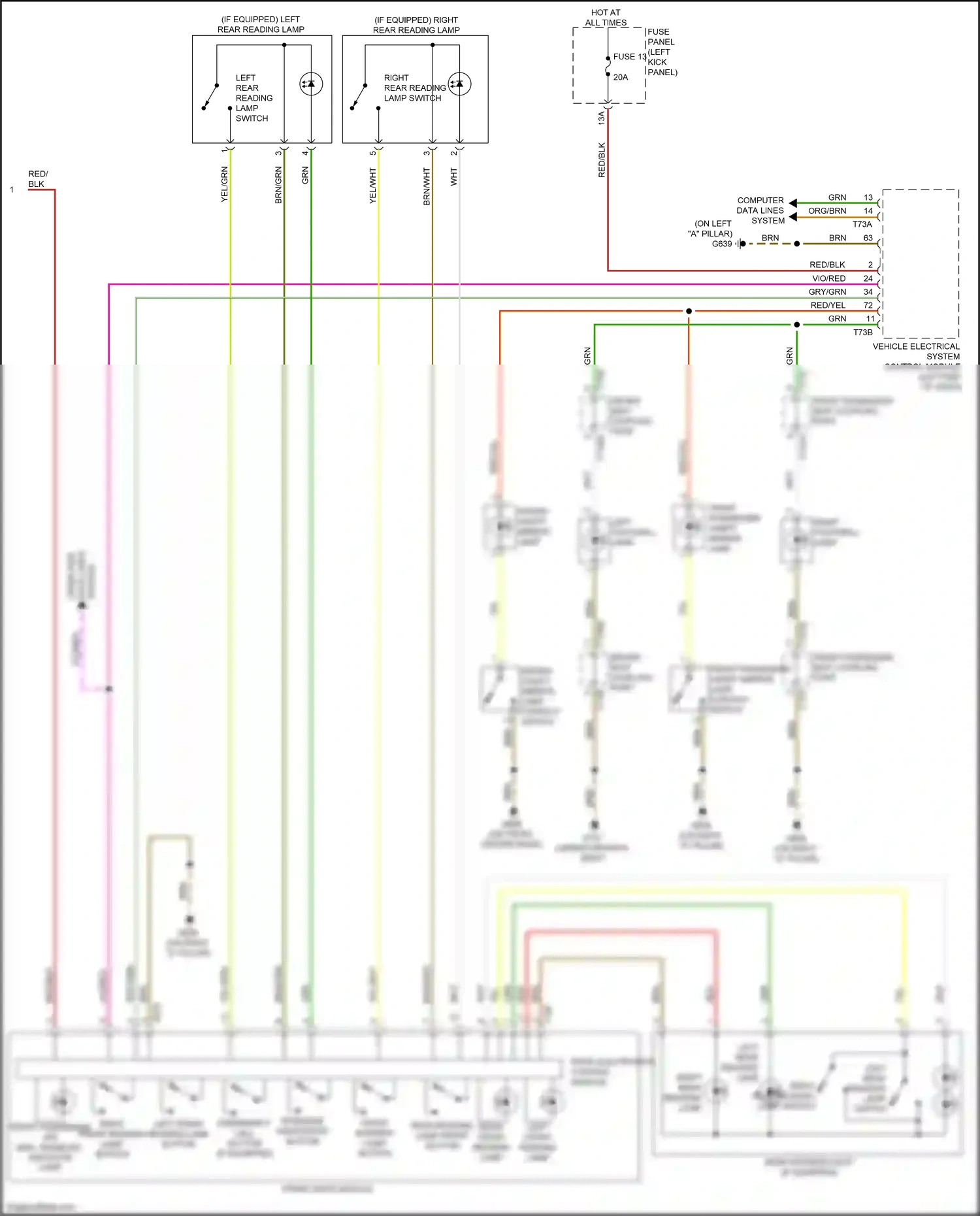 Audi A6 C8 (2018-2023) (left kick panel) wiring diagram  (58 of 95)