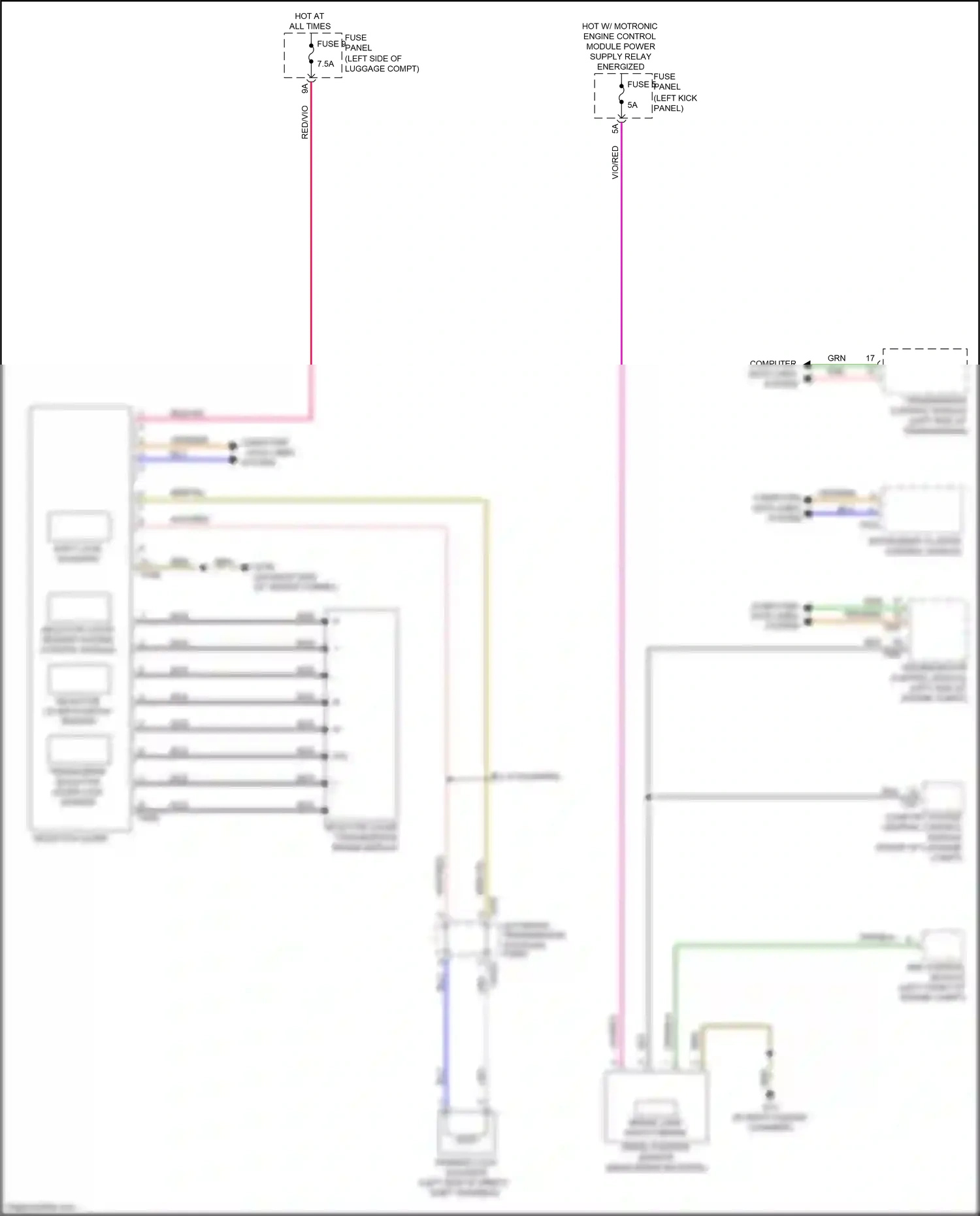 Audi A6 C8 (2018-2023) (left kick panel) wiring diagram  (27 of 95)
