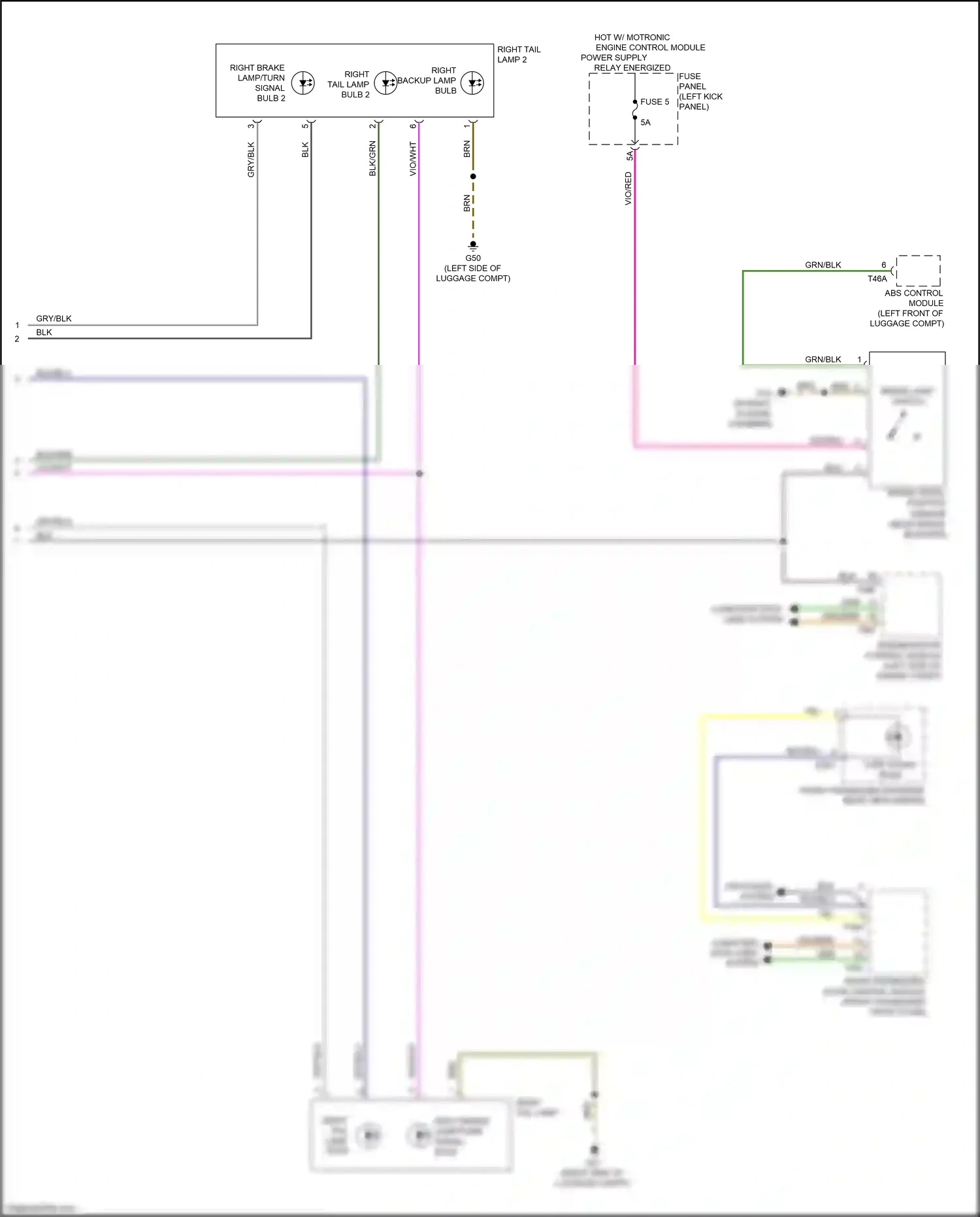 Audi A6 C8 (2018-2023) (left kick panel) wiring diagram  (6 of 95)