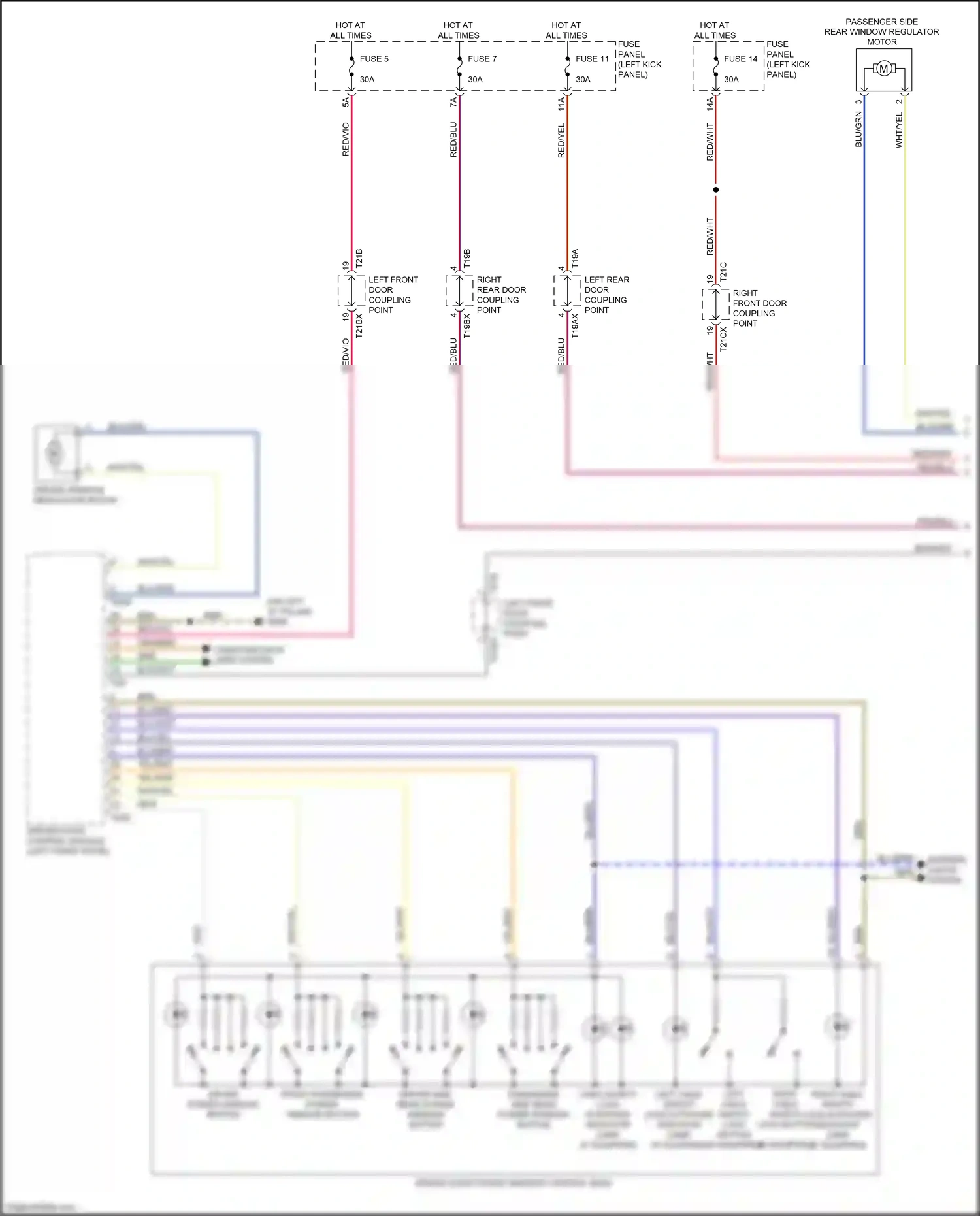 Audi A6 C8 (2018-2023) (left kick panel) wiring diagram  (80 of 95)
