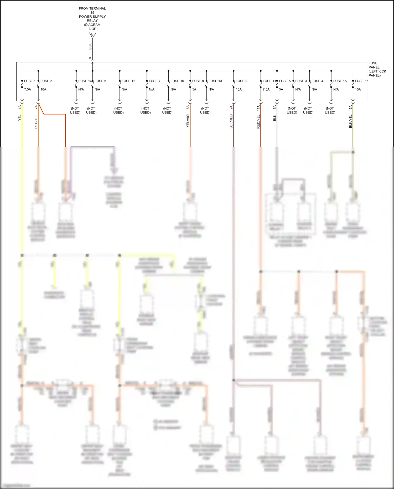 Audi A6 C8 (2018-2023) (left kick panel) wiring diagram  (34 of 95)