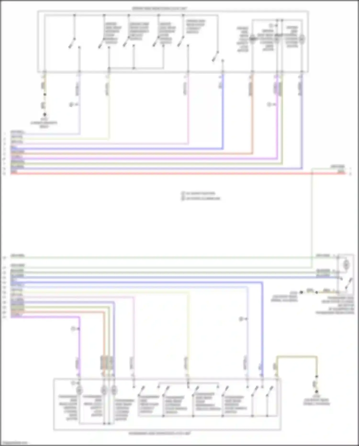 Wiring diagram passenger side rear child safety lock motor for Audi A6 C8 (2018-2023) (1 of 2)