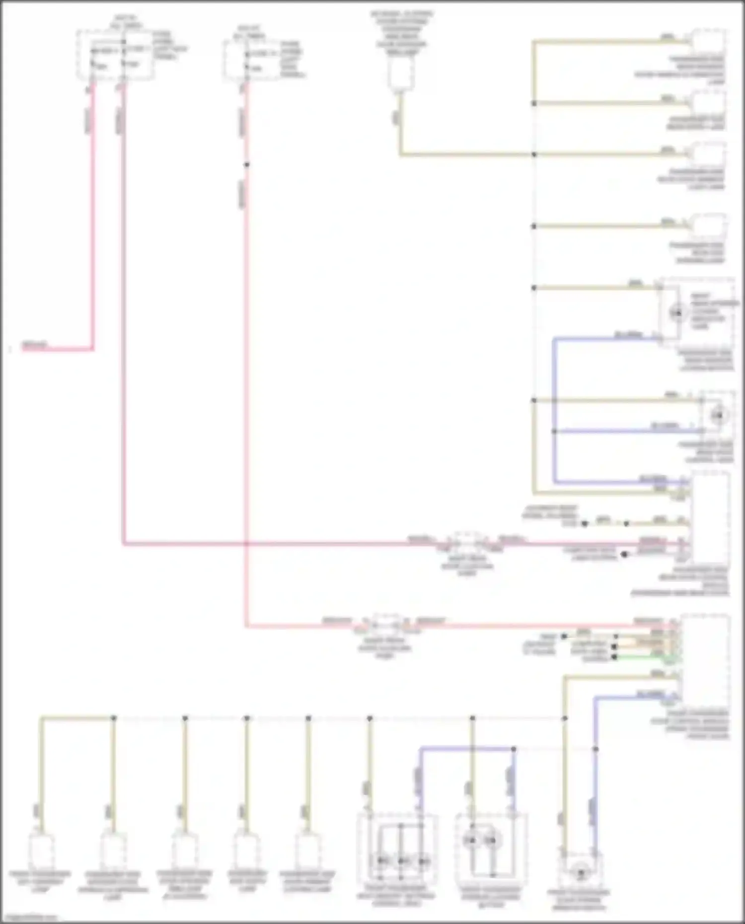 Wiring diagram passenger side rear door ambient light lamp for Audi A6 C8 (2018-2023) (2 of 2)