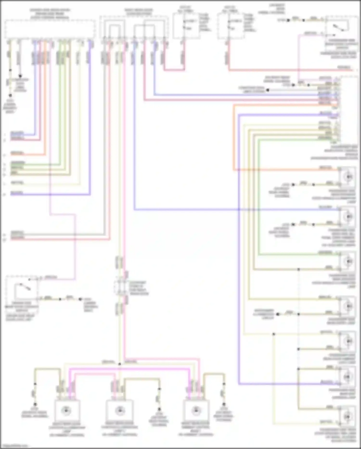 Wiring diagram passenger side rear door ambient light lamp for Audi A6 C8 (2018-2023) (1 of 2)