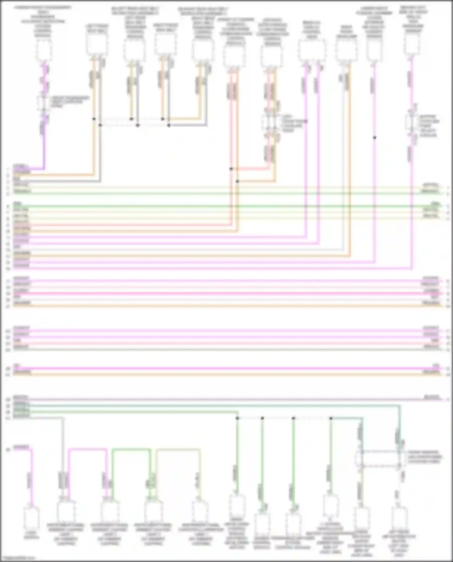 Wiring diagram right rear seat belt tensioner control module for Audi A6 C8 (2018-2023) (1 of 4)