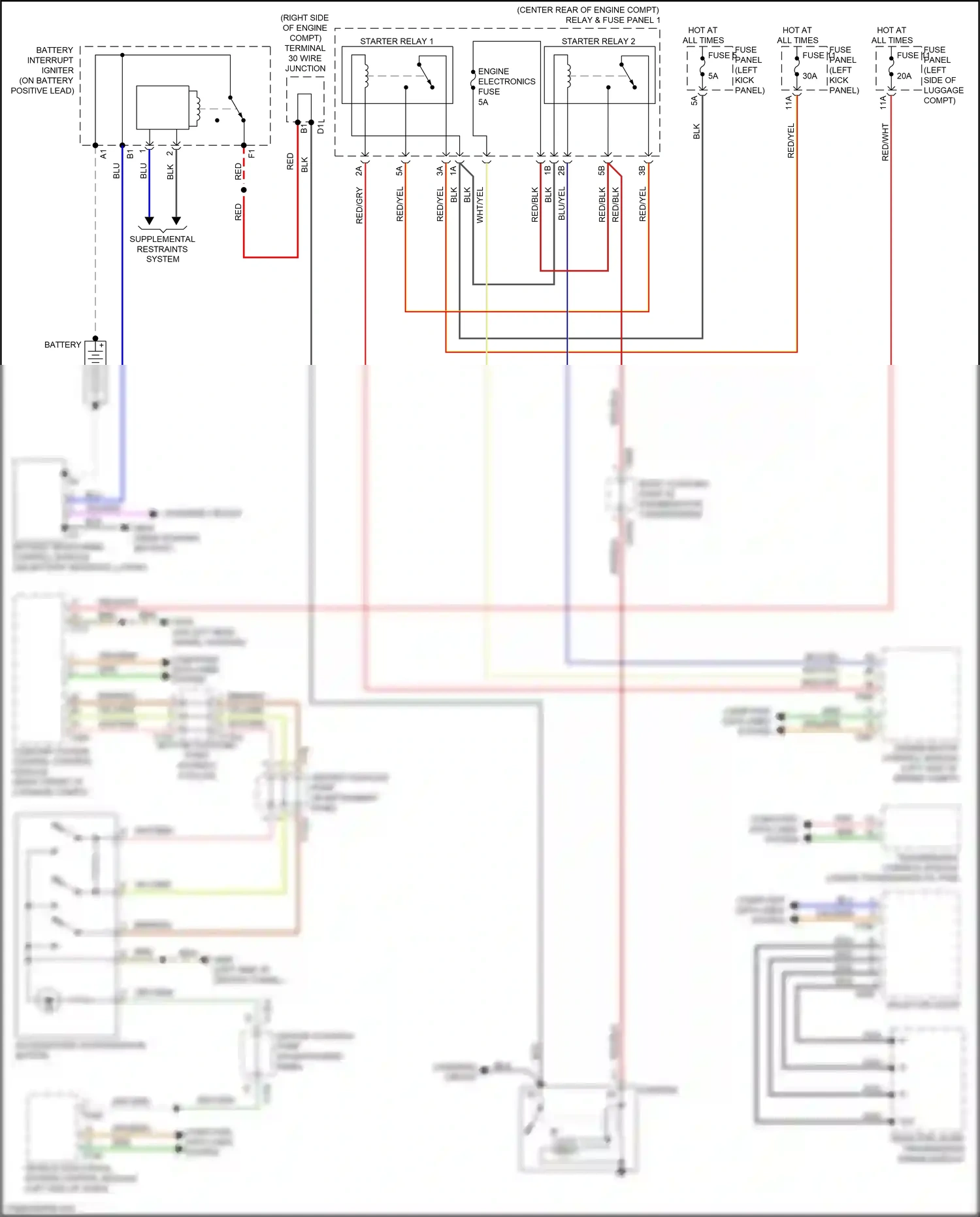 Audi A6 C8 (2018-2023) starter wiring diagram  (3 of 3)