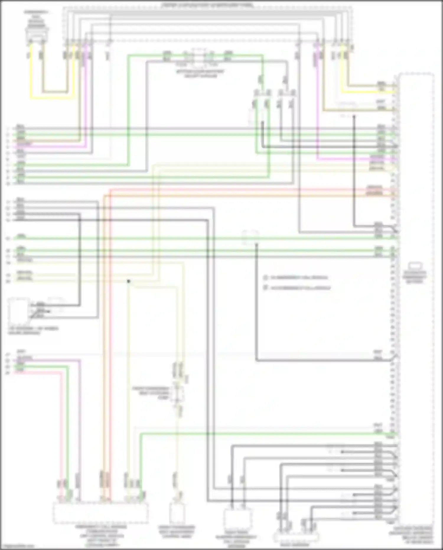 Wiring diagram telematics emergency battery for Audi A6 C8 (2018-2023) (1 of 2)