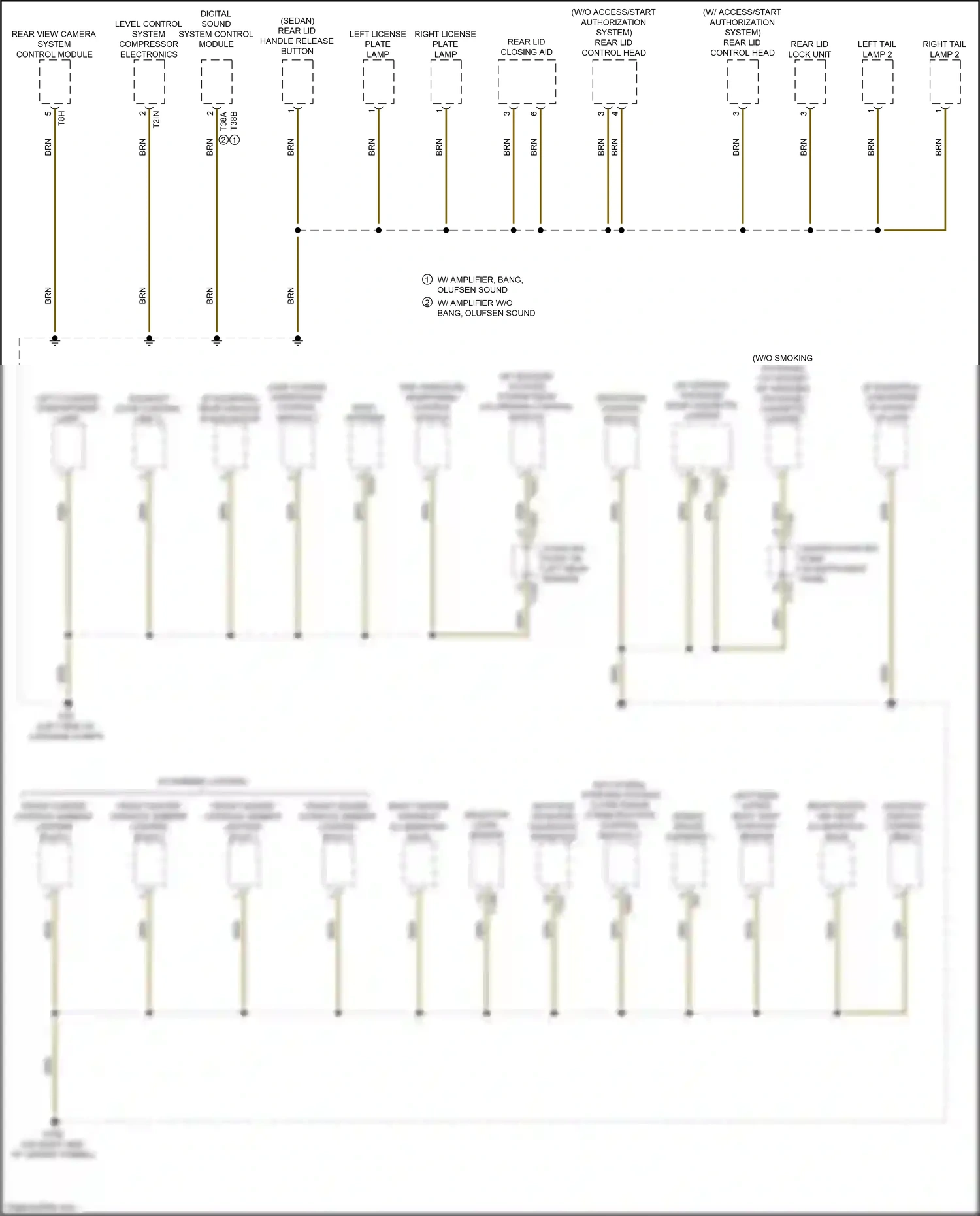 Audi A6 C8 (2018-2023) (w/o access/start authorization system) wiring diagram  (1 of 2)