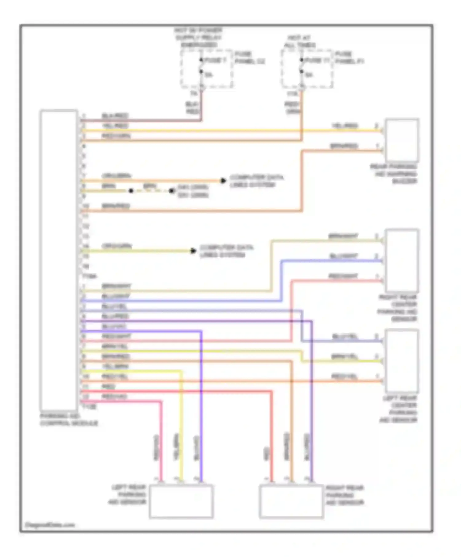 A6 Audi С6 (2004-2008): Parking assistant circuit