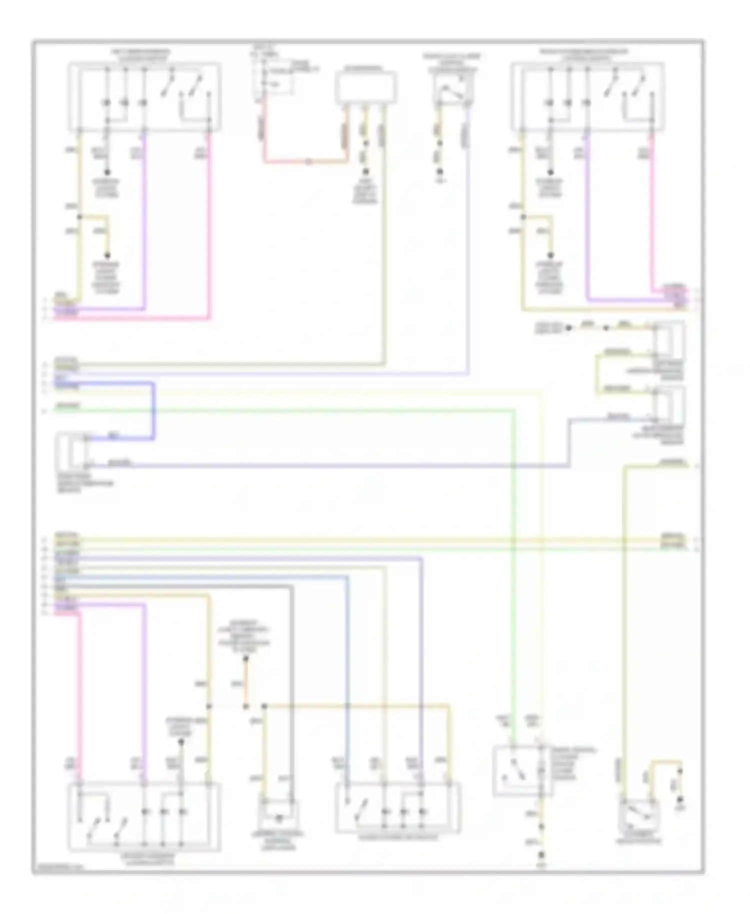 Wiring diagram left rear window breakage sensor for Audi A6 С6 (2004-2008)