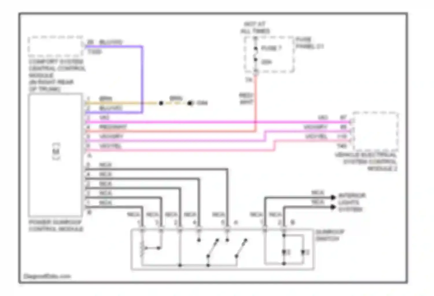 Wiring diagram vehicle electrical system control module 2 for Audi A6 С6 (2004-2008)