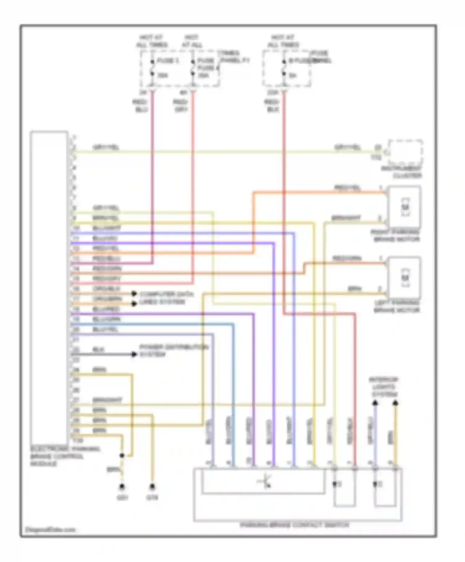 Wiring diagram instrument cluster for Audi A6 С6 (2004-2008) (3 of 5)
