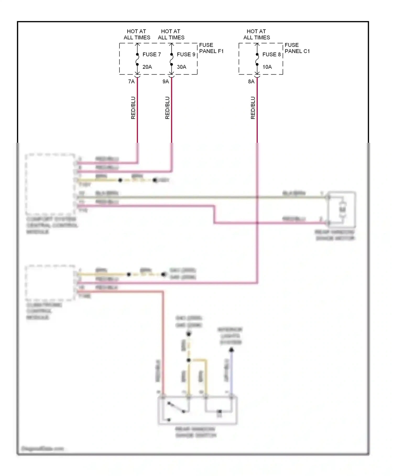 Audi A6 С6 (2004-2008) interior lights wiring diagram  (1 of 1)