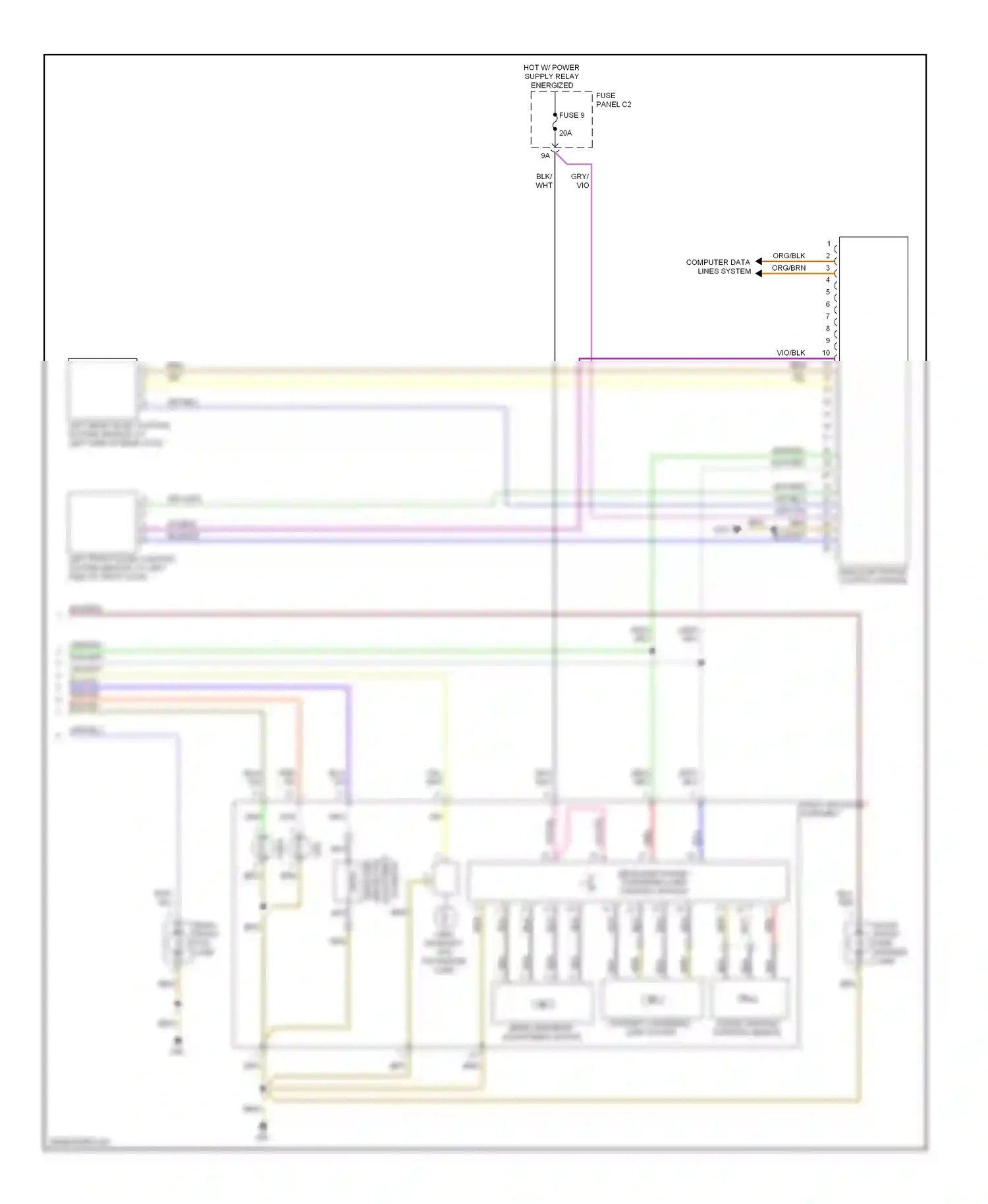 Audi A6 С6 (2004-2008) left front level control system sensor (at left side of front axle) wiring diagram  (1 of 1)