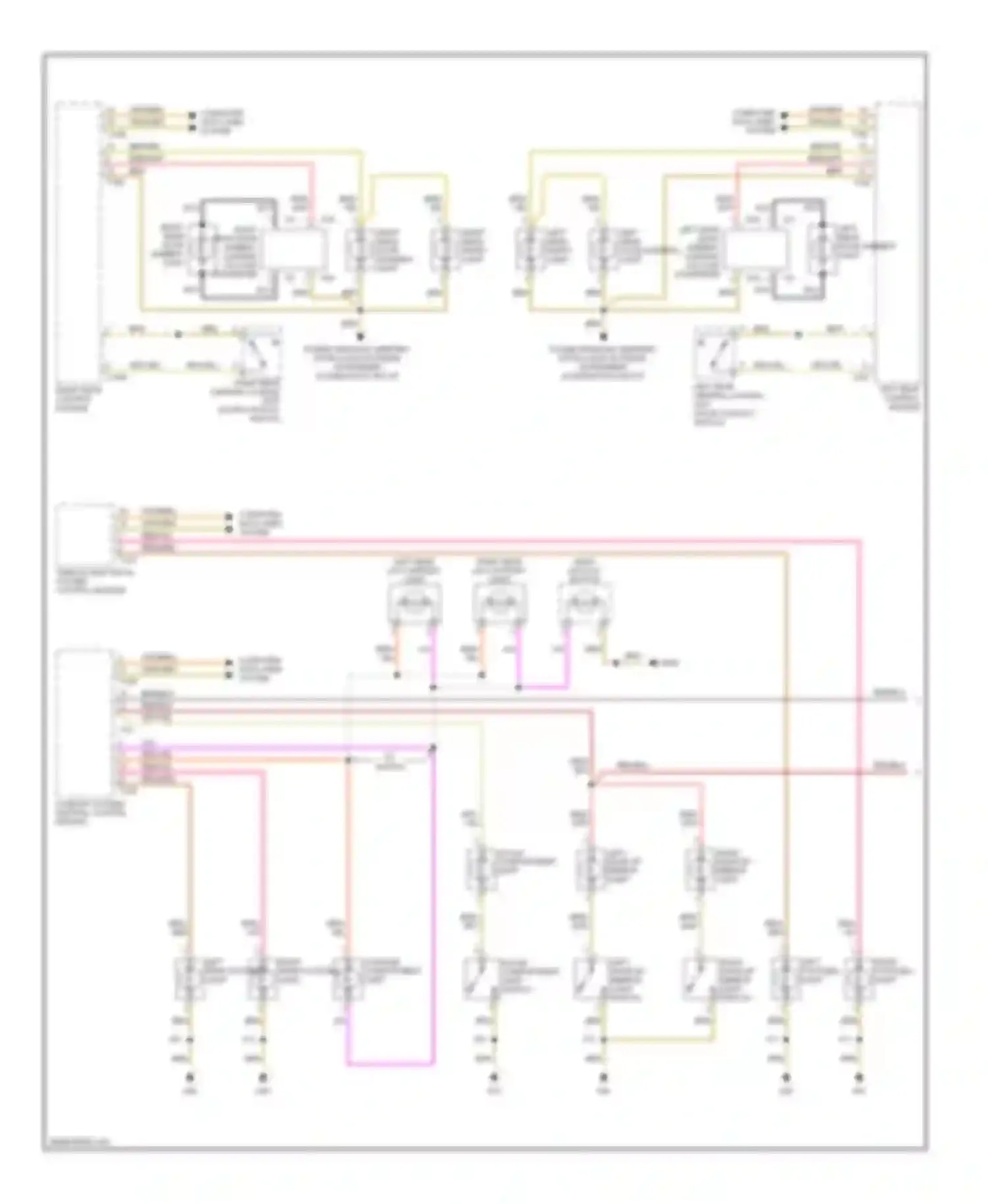Wiring diagram left make-up mirror light switch for Audi A6 С6 (2004-2008) (1 of 1)