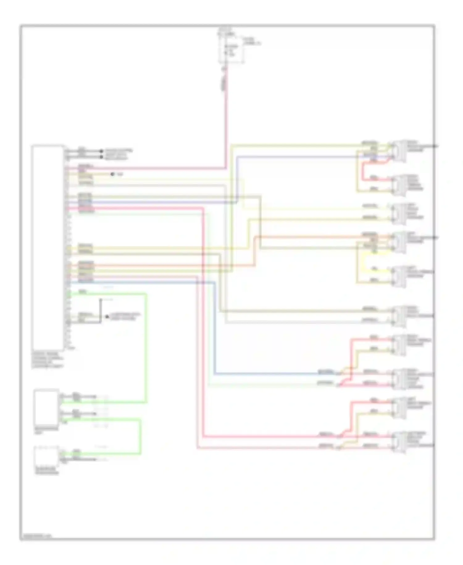 Wiring diagram left rear treble speaker for Audi A6 С6 (2004-2008) (1 of 3)