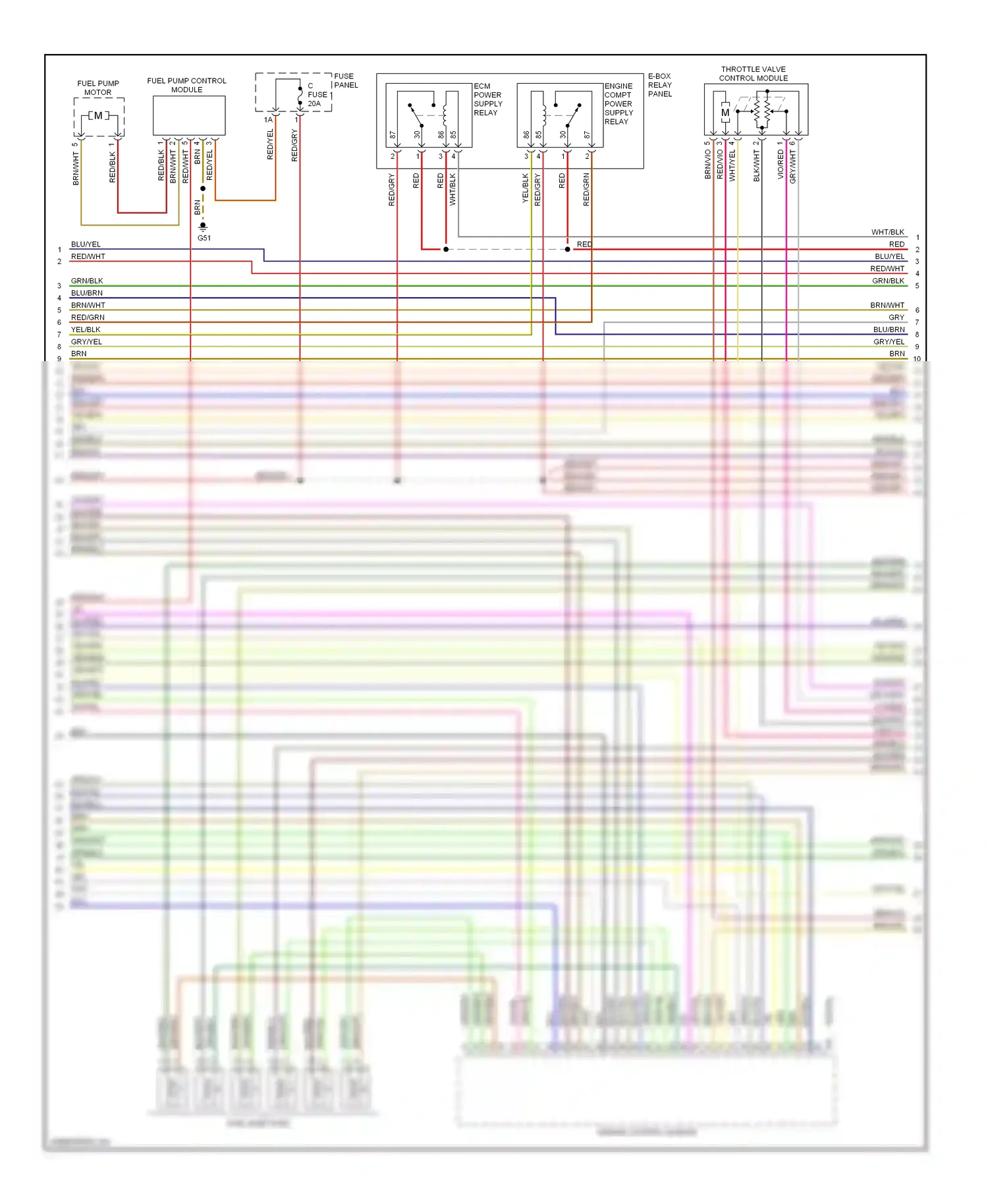 Audi A6 С6 (2004-2008) partial wiring diagram  (2 of 3)