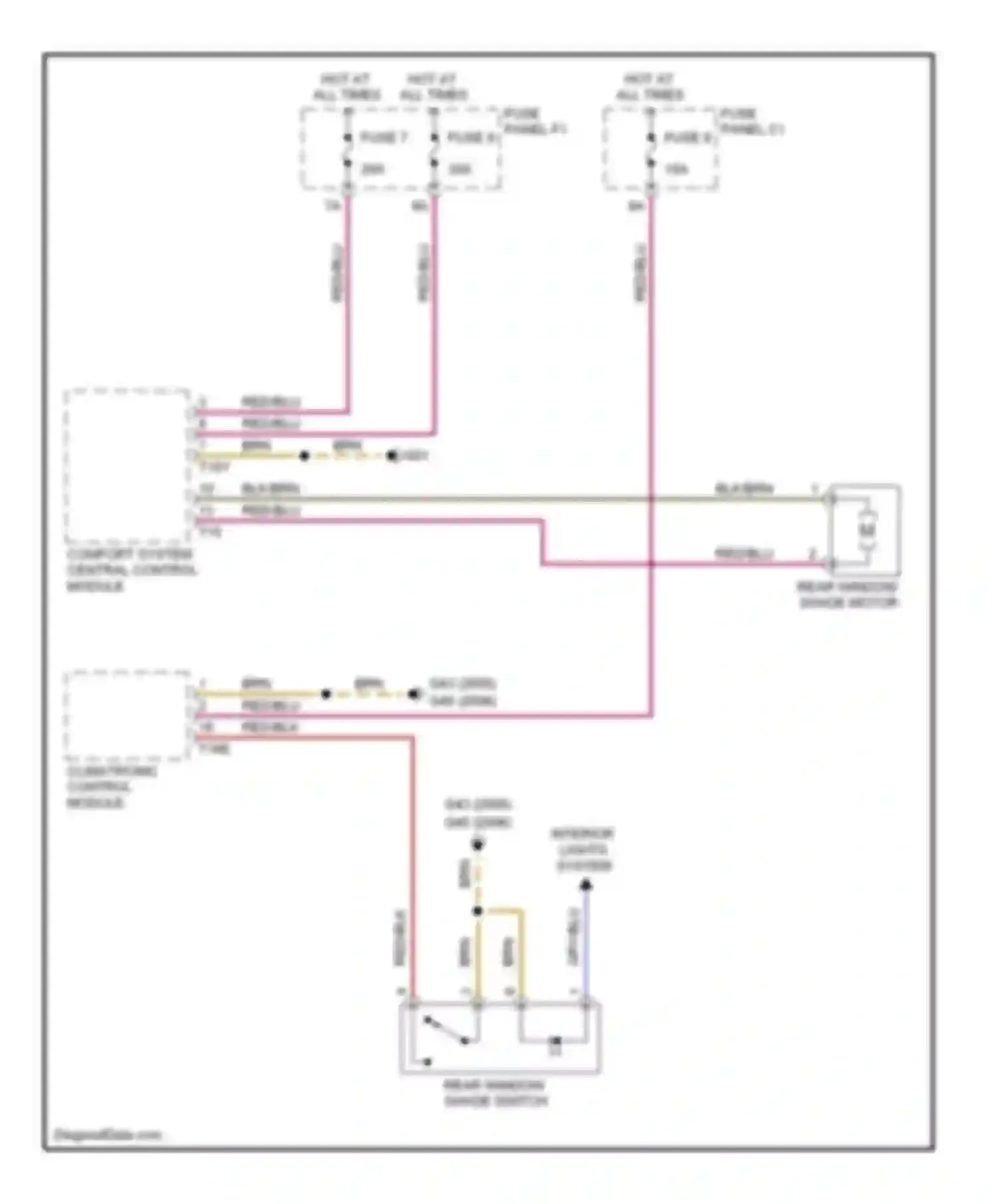Wiring diagram rear window shade switch for Audi A6 С6 (2004-2008) (3 of 3)