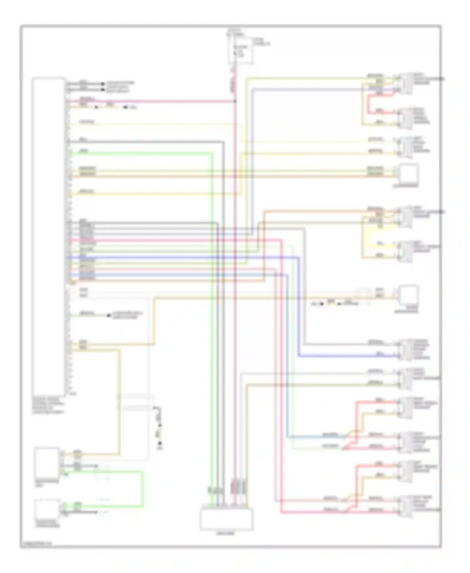 Wiring diagram right rear mid/low range loud speaker for Audi A6 С6 (2004-2008) (2 of 3)