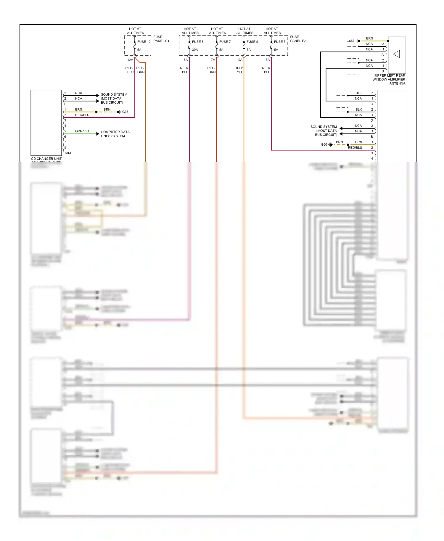 Audi A6 С6 (2004-2008) speech input control module (if equipped) wiring diagram  (1 of 2)