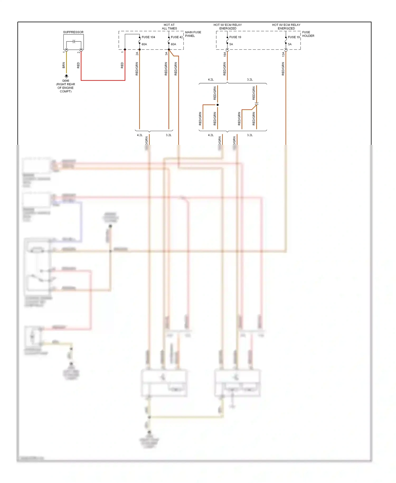 Audi A6 С6 (2004-2008) suppressor wiring diagram  (1 of 3)