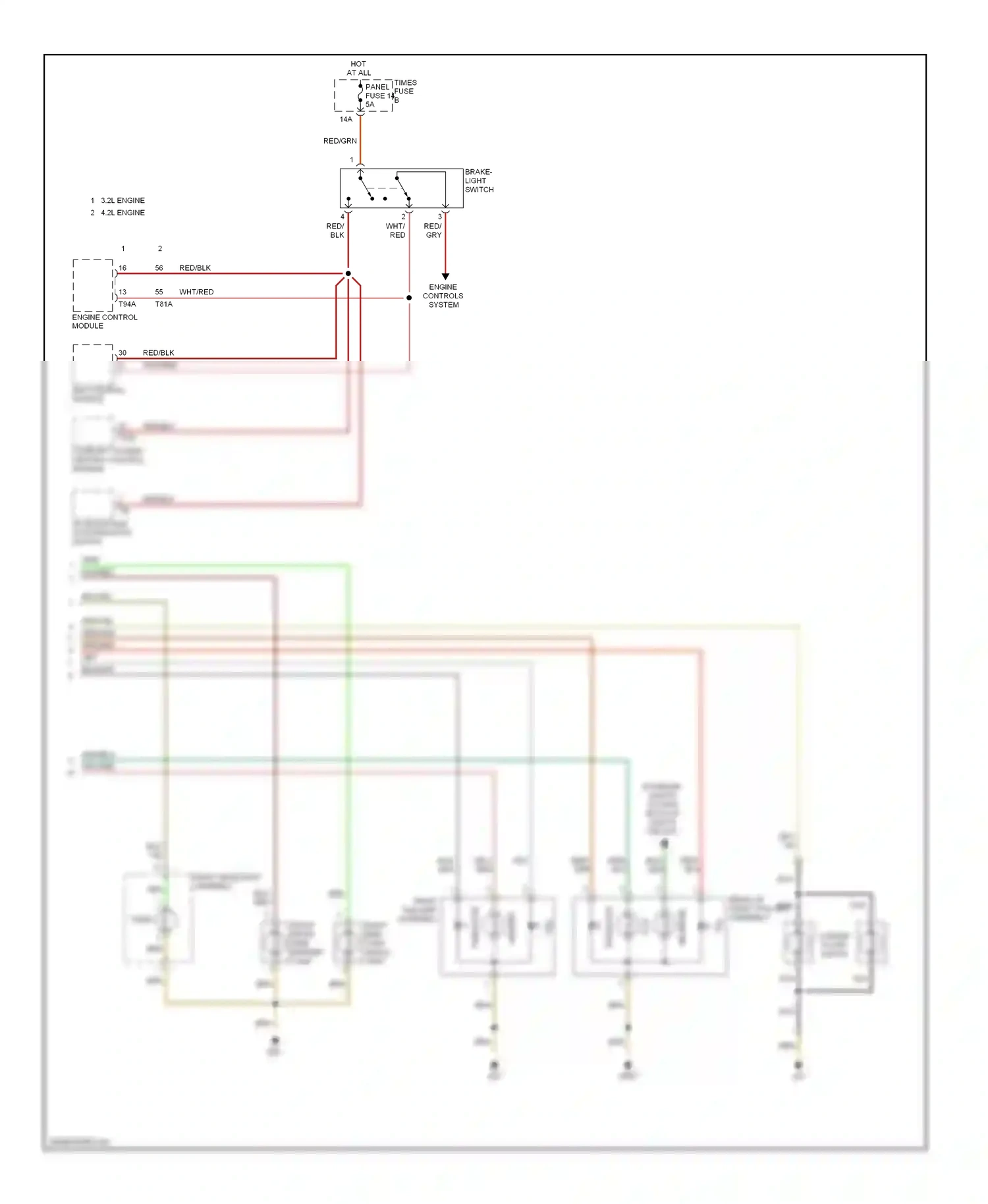 Audi A6 С6 (2004-2008) tail wiring diagram  (2 of 2)