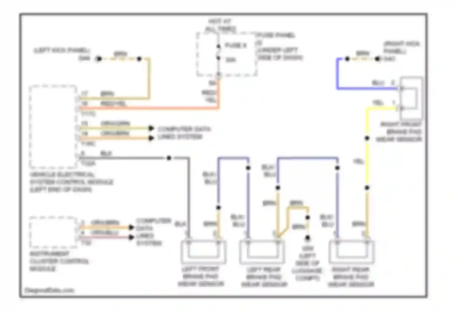 A7 Audi I (2010-2014): Warning systems circuit