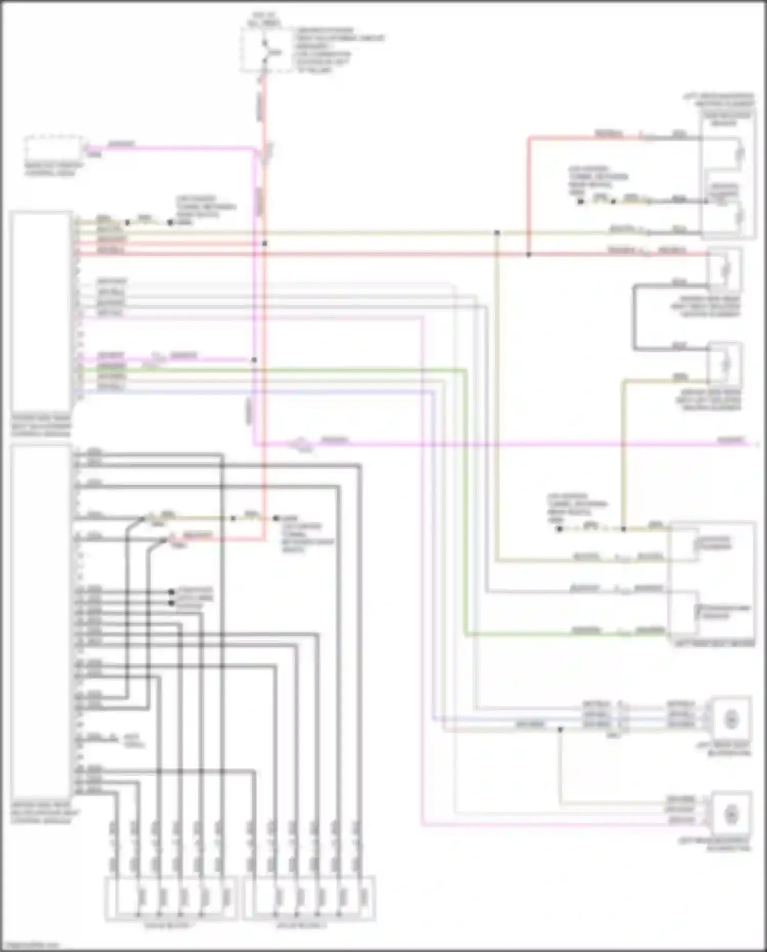 Wiring diagram driver side rear multicontour seat control module for Audi A7 I (2010-2014) (2 of 2)