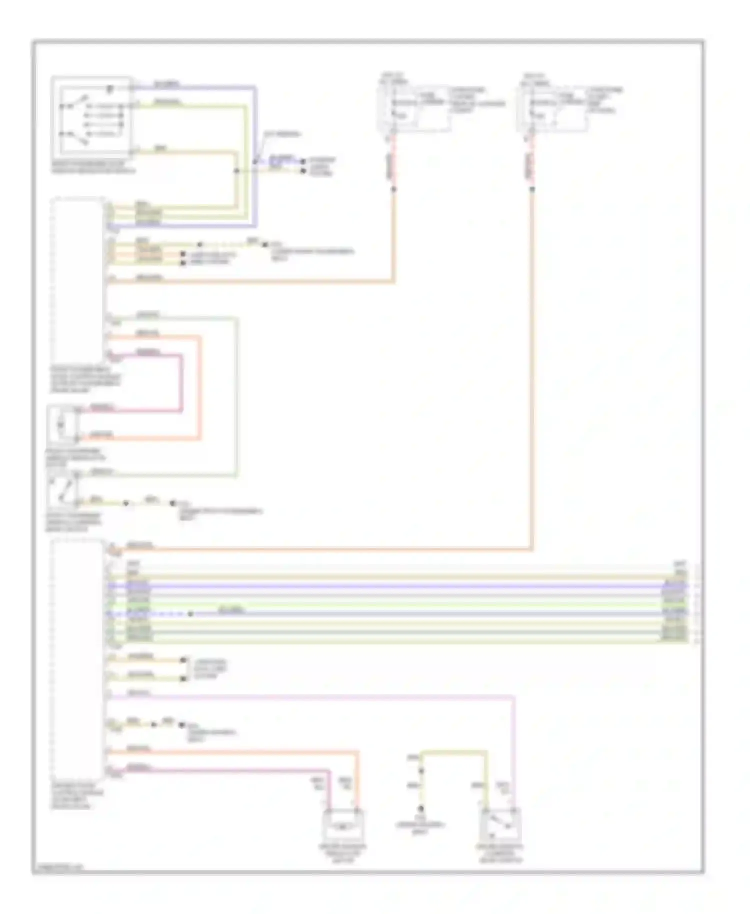 Wiring diagram front passenger door window regulator switch for Audi A7 I (2010-2014) (2 of 2)