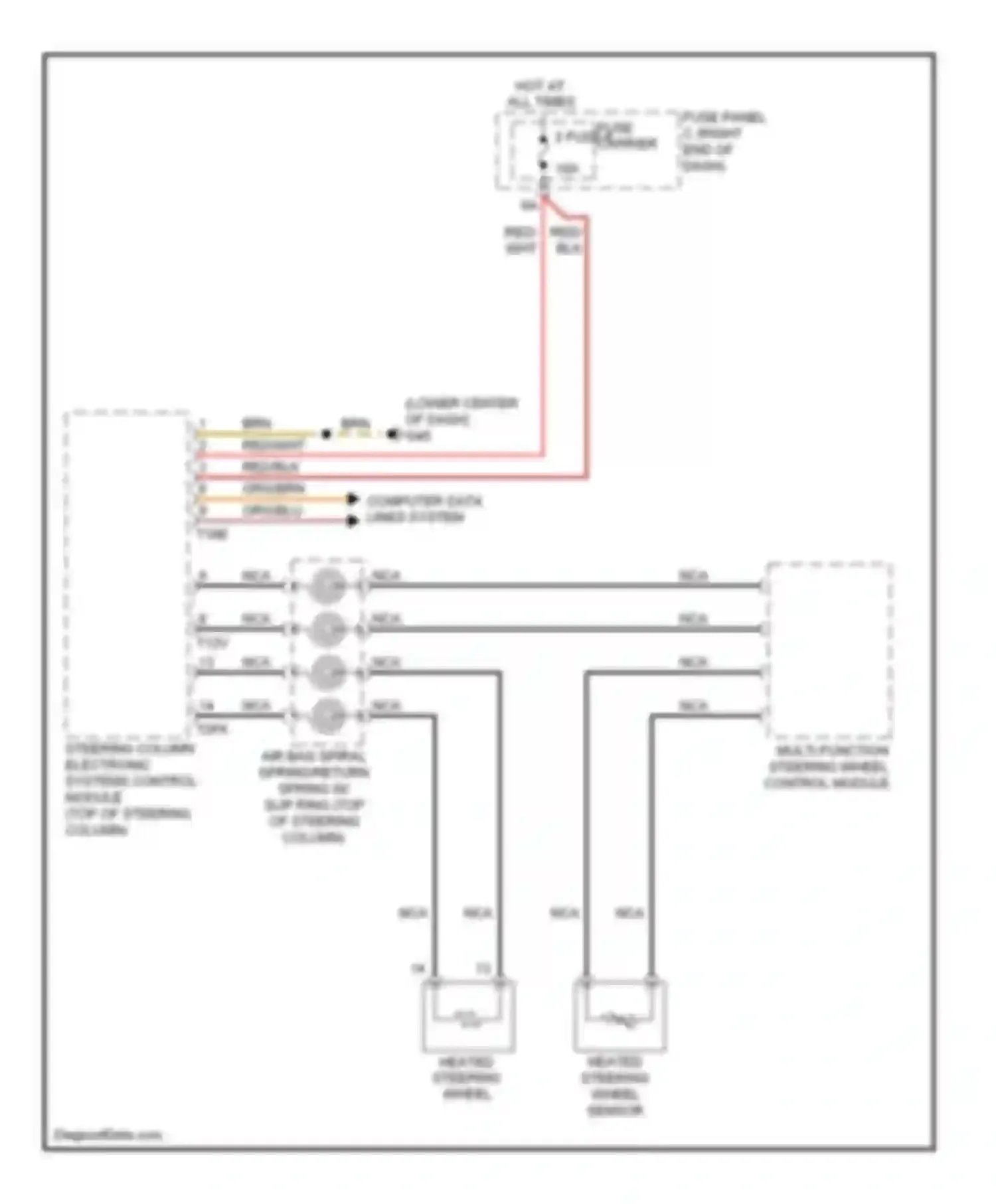 Wiring diagram heated steering wheel sensor for Audi A7 I (2010-2014) (1 of 3)