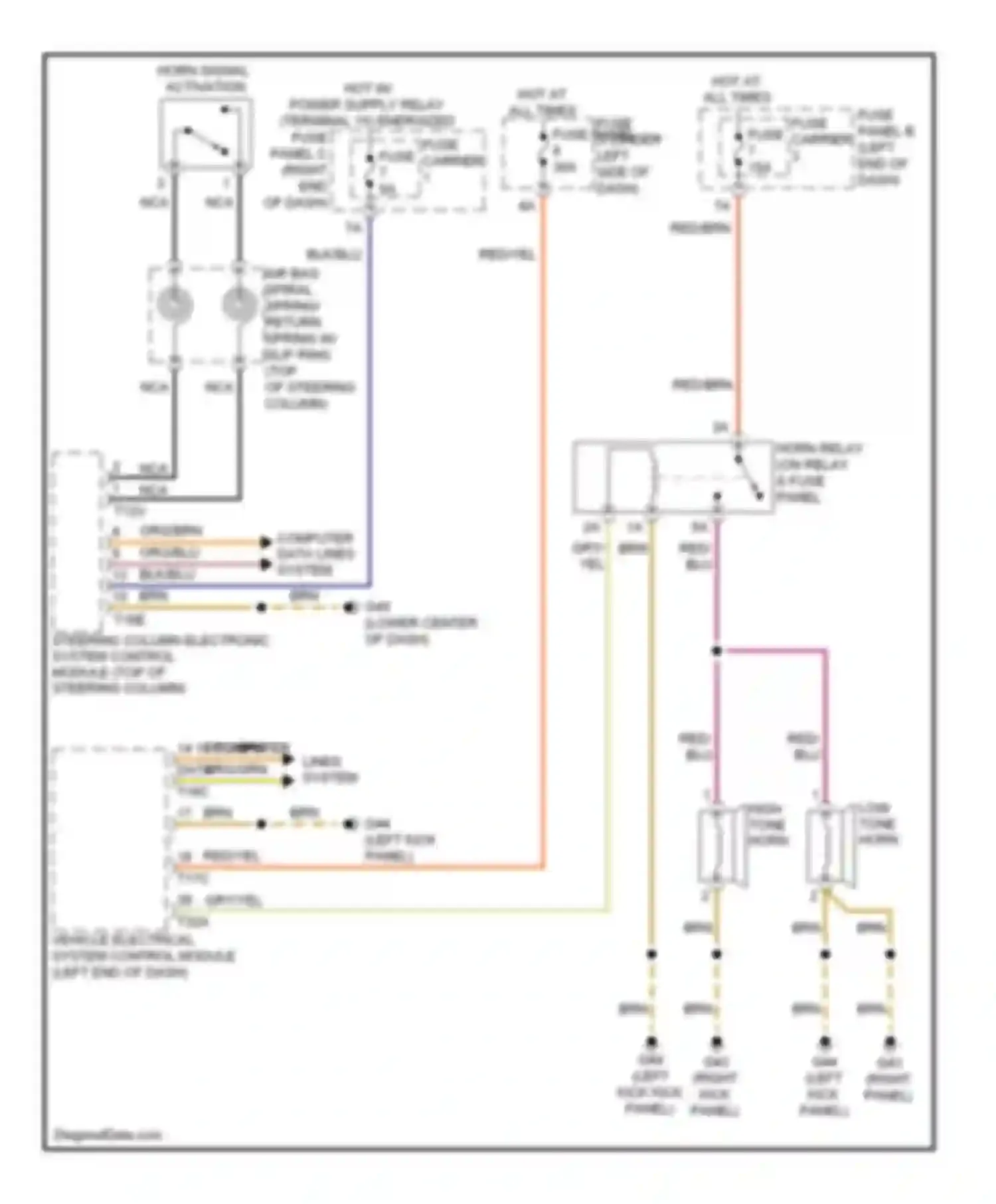 Wiring diagram high tone horn for Audi A7 I (2010-2014) (1 of 1)