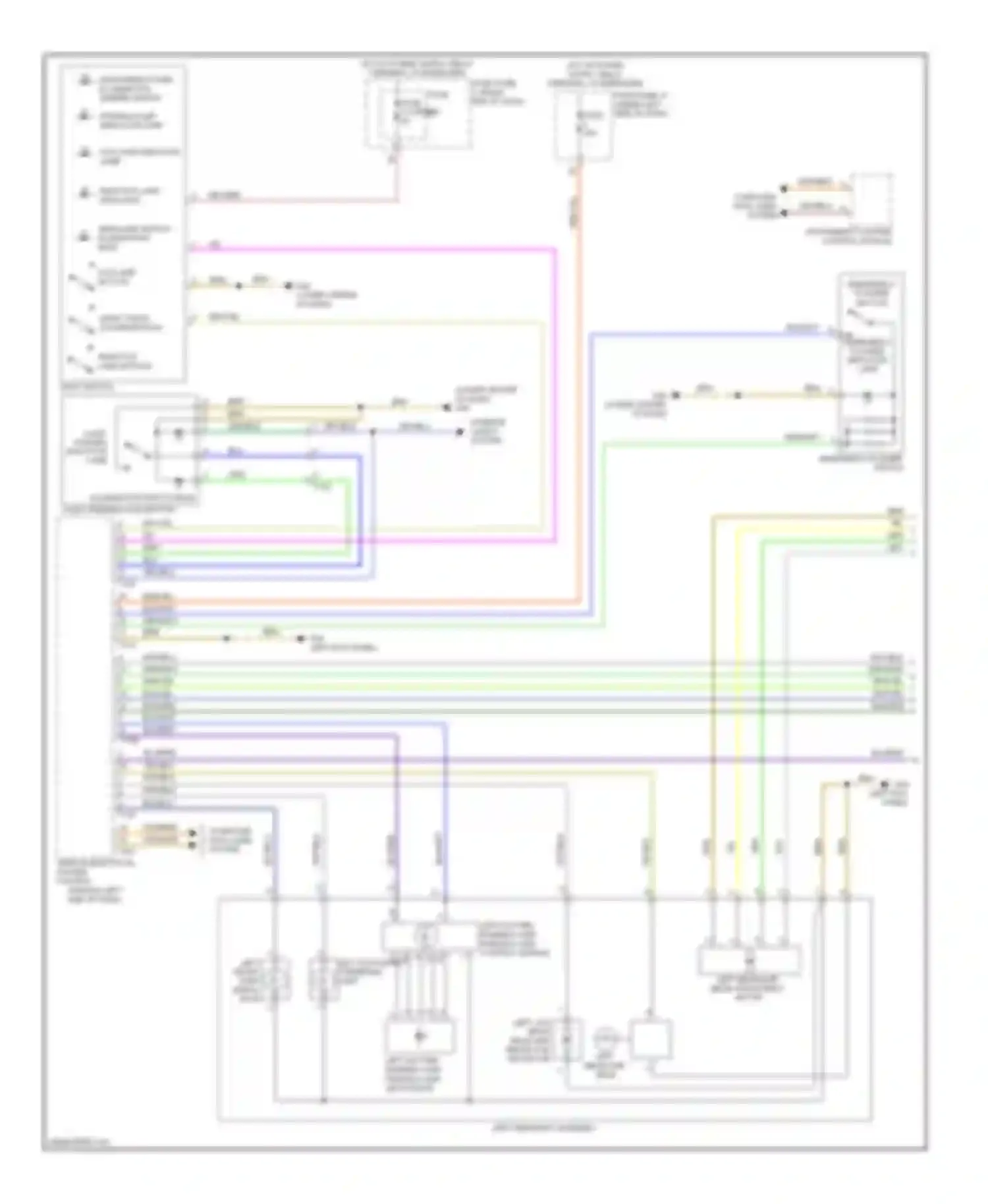 Wiring diagram left daytime running lamp, parking lamp control module for Audi A7 I (2010-2014) (4 of 4)