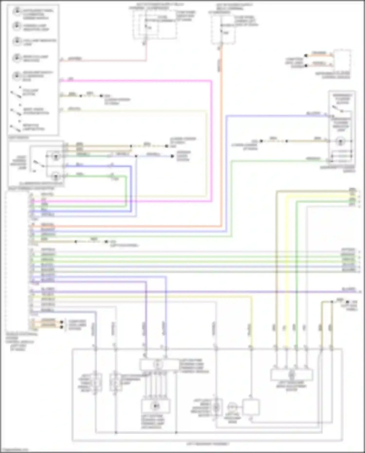 Wiring diagram left headlamp beam adjustment motor for Audi A7 I (2010-2014) (2 of 6)