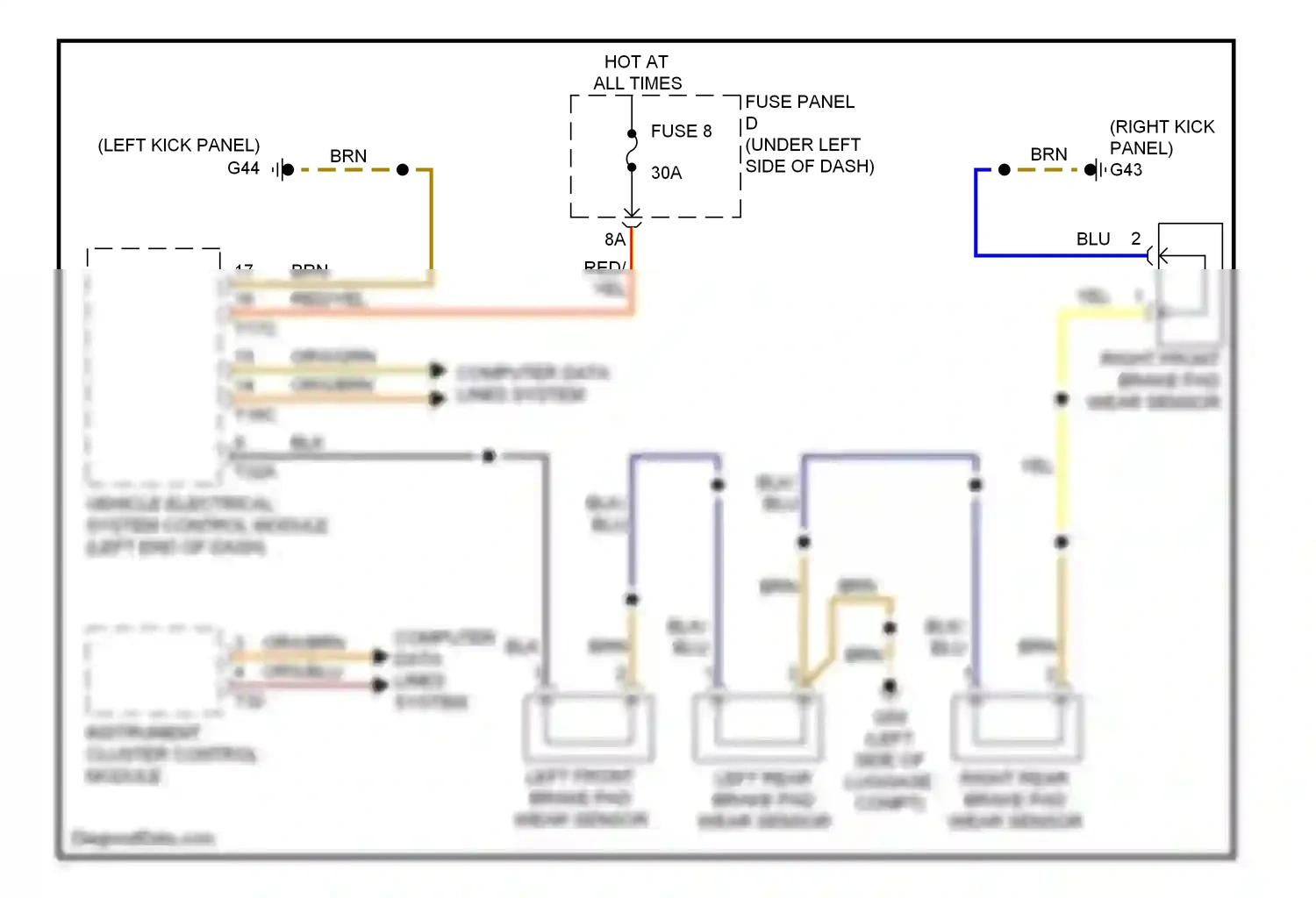 Audi A7 I (2010-2014) (left kick panel) wiring diagram  (29 of 35)