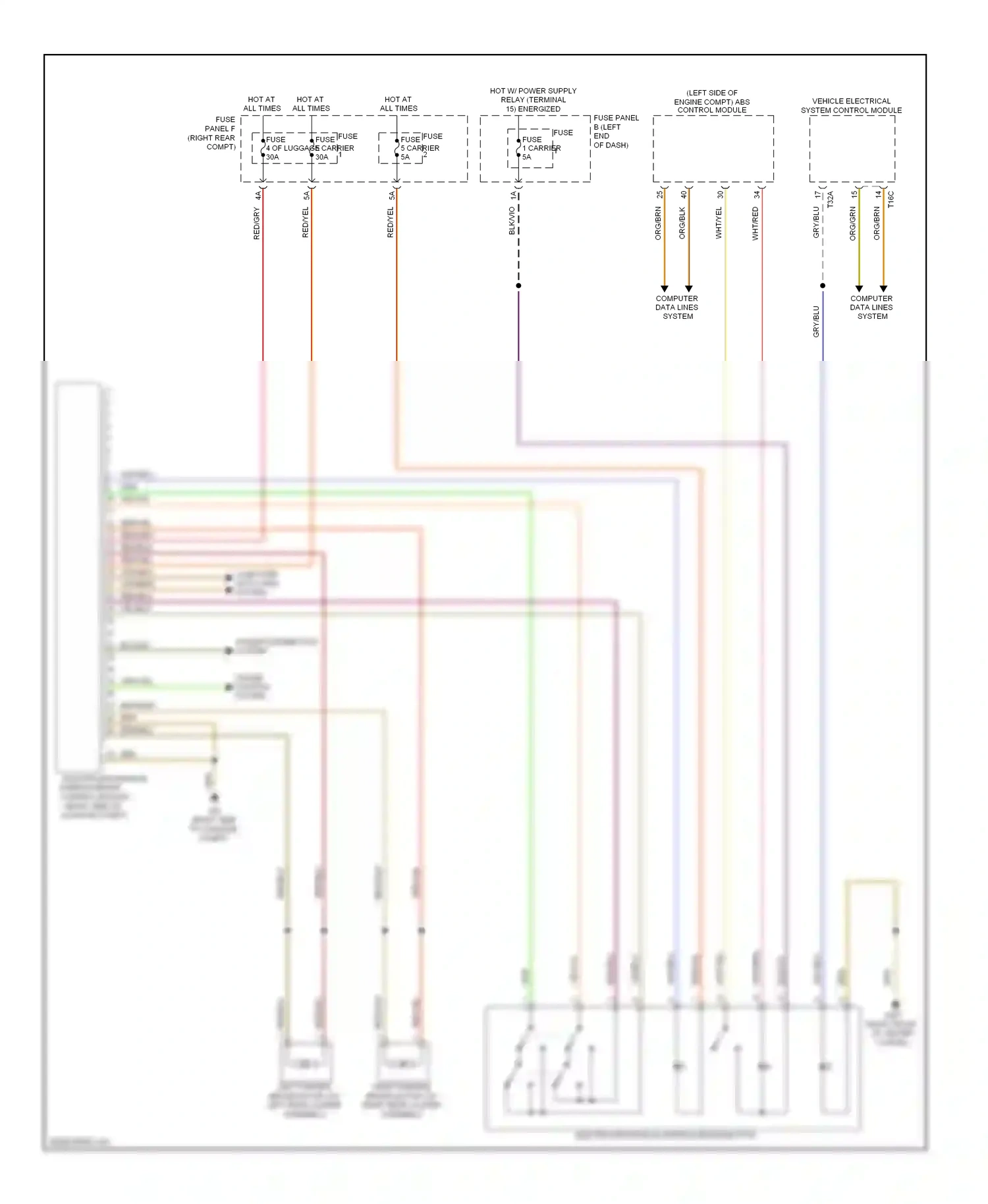 Audi A7 I (2010-2014) (left side of engine compt) abs control module wiring diagram  (2 of 2)