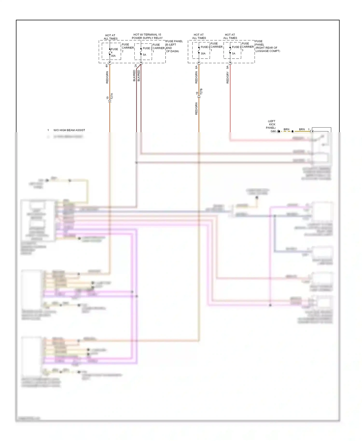 Audi A7 I (2010-2014) mirror relay (w/ stop/start system) wiring diagram  (1 of 1)