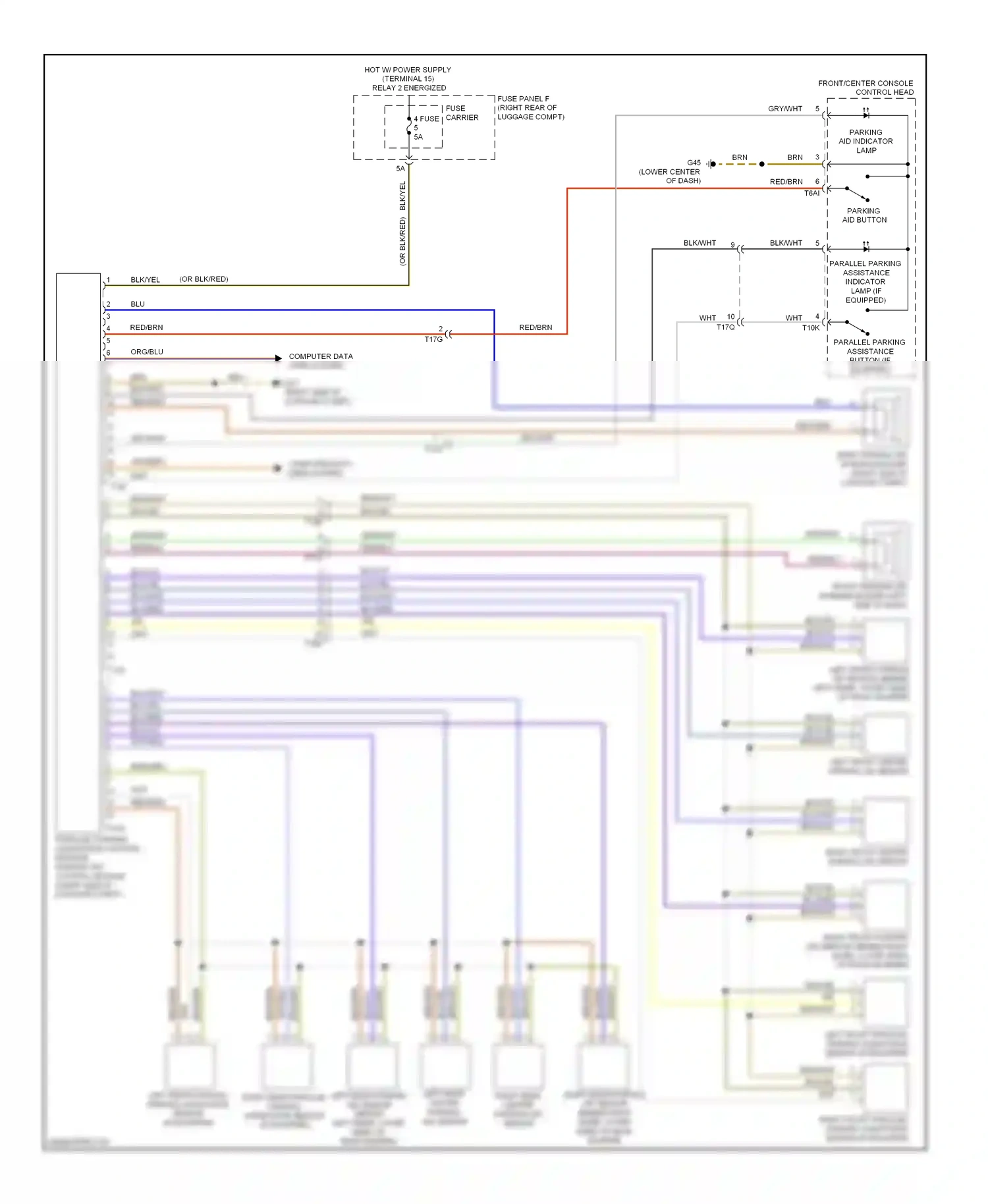Audi A7 I (2010-2014) parallel parking assistance button (if equipped) wiring diagram  (1 of 1)