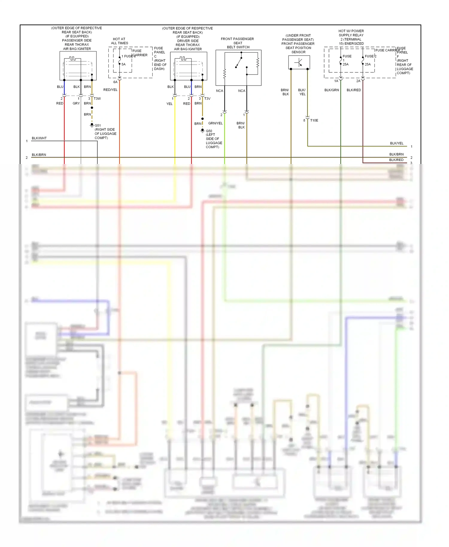Audi A7 I (2010-2014) (right kick panel) (left kick panel) wiring diagram  (1 of 1)