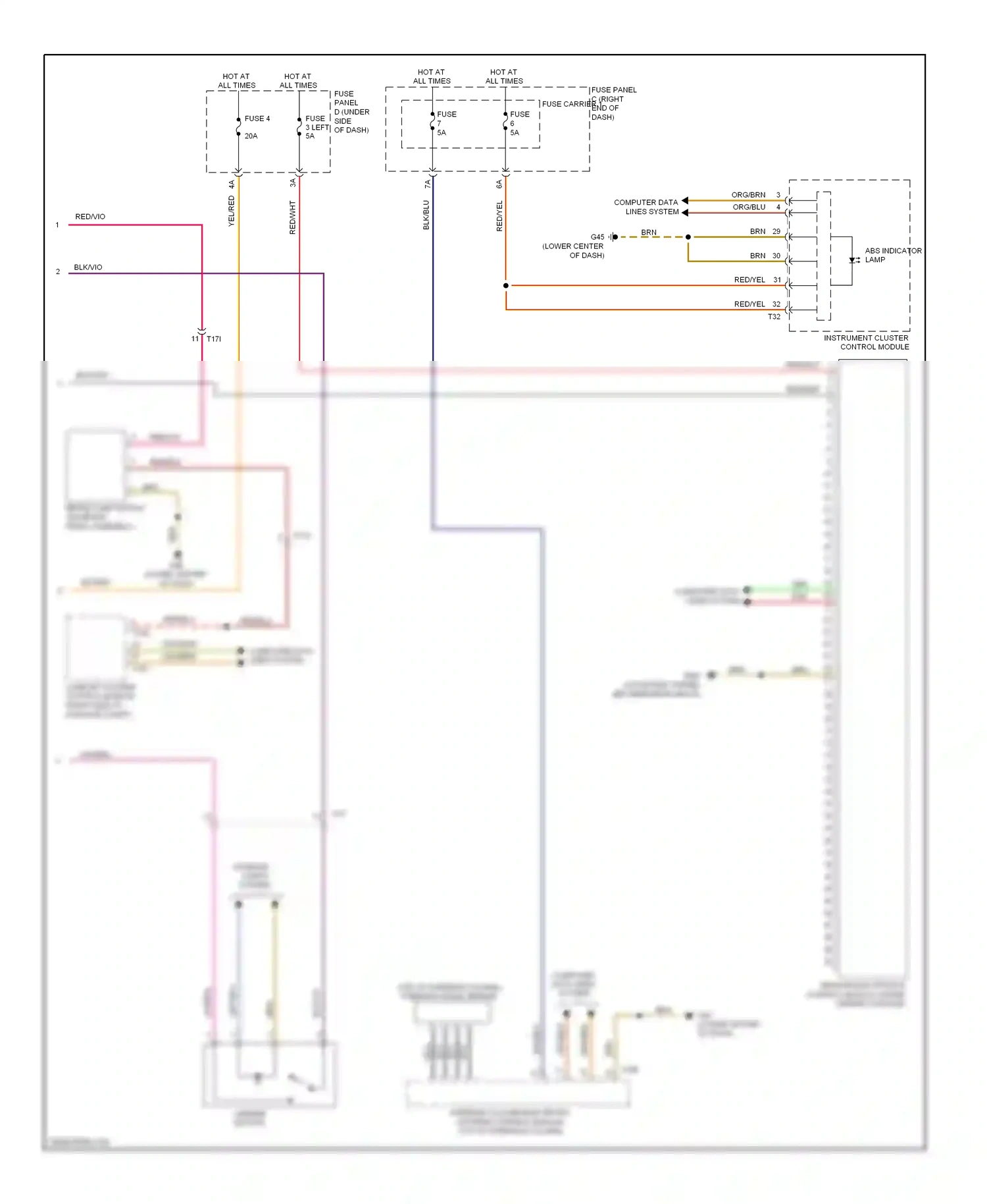 Audi A7 I (2010-2014) sensor electronics control module (under center console) wiring diagram  (1 of 2)