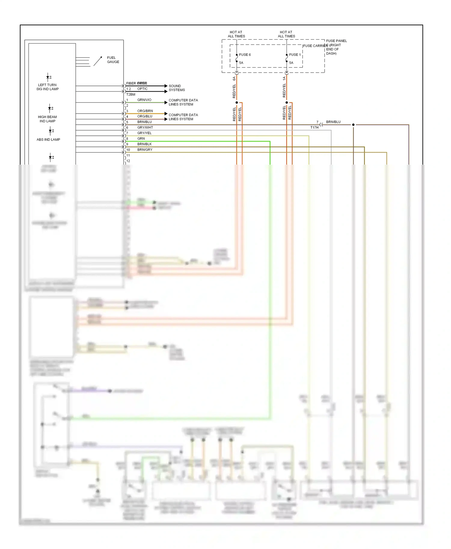 Audi A7 I (2010-2014) vehicle electrical system control module (left end of dash ) wiring diagram  (15 of 20)