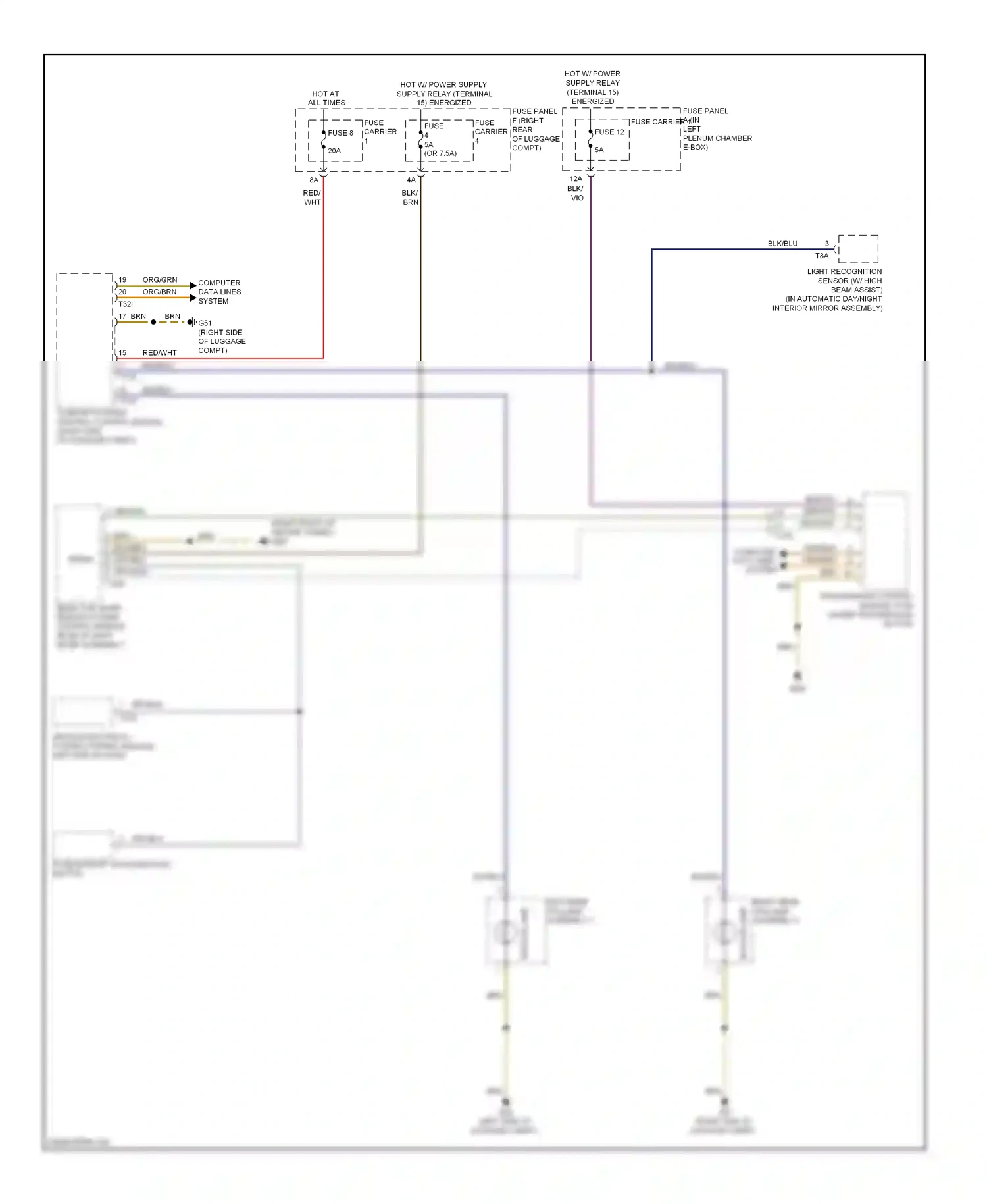 Audi A7 I (2010-2014) vehicle electrical system control module (left end of dash ) wiring diagram  (2 of 20)