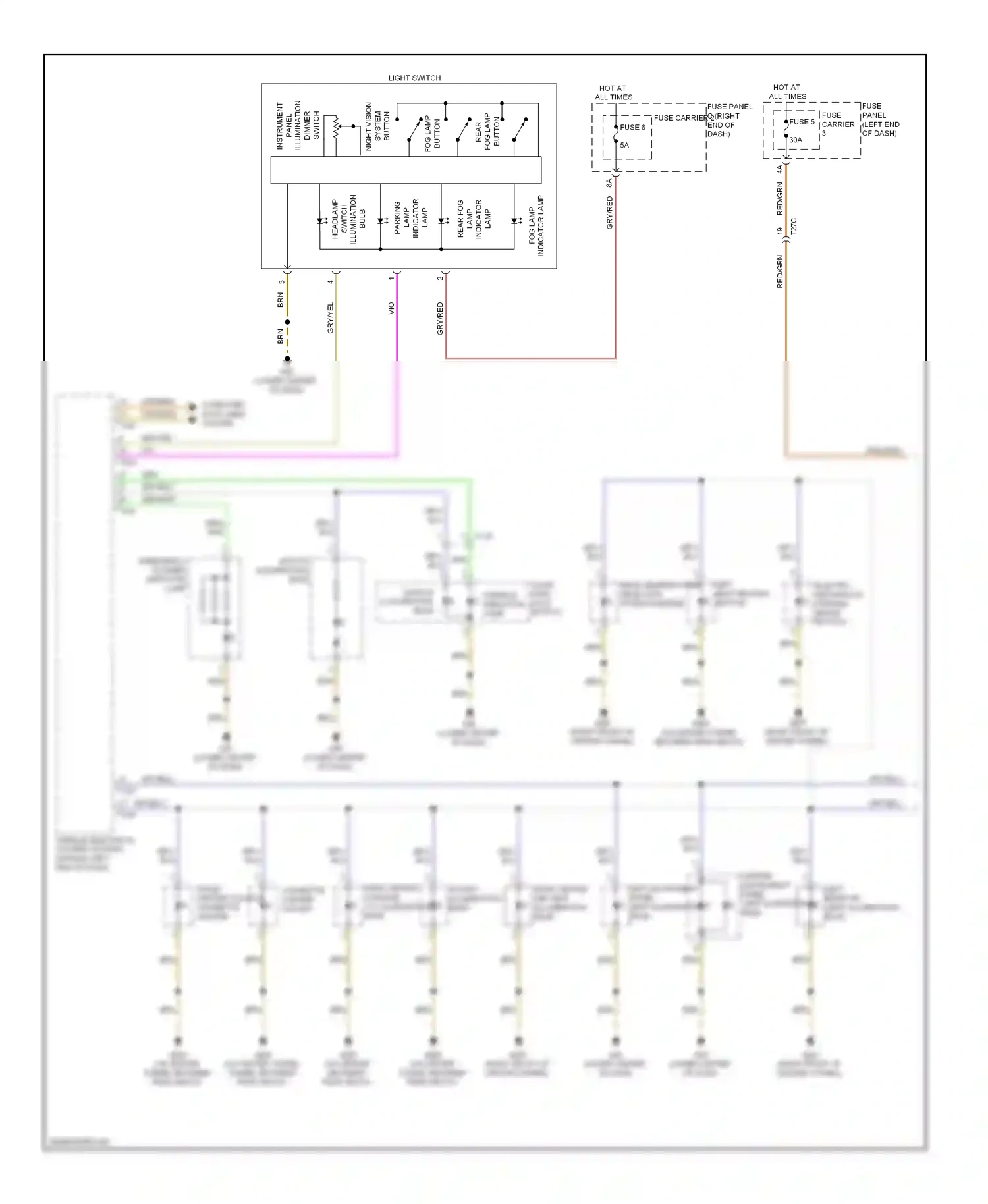 Audi A7 I (2010-2014) vehicle electrical system control module (left end of dash ) wiring diagram  (16 of 20)