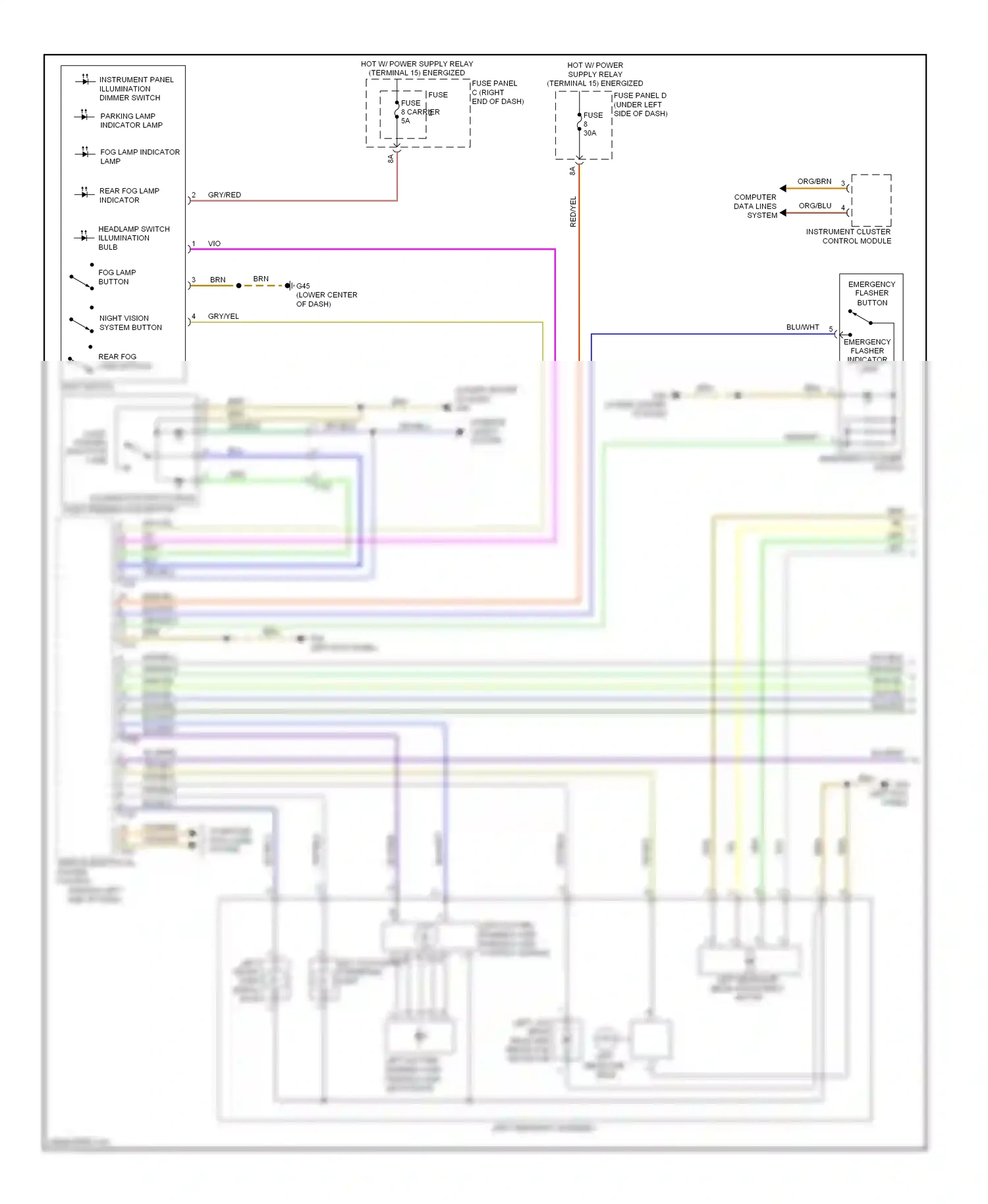 Audi A7 I (2010-2014) vehicle electrical system control module (left end of dash ) wiring diagram  (7 of 20)